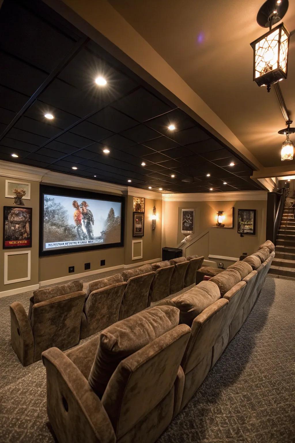 Tiered seating provides ideal viewing and enriches the cinema adventure.