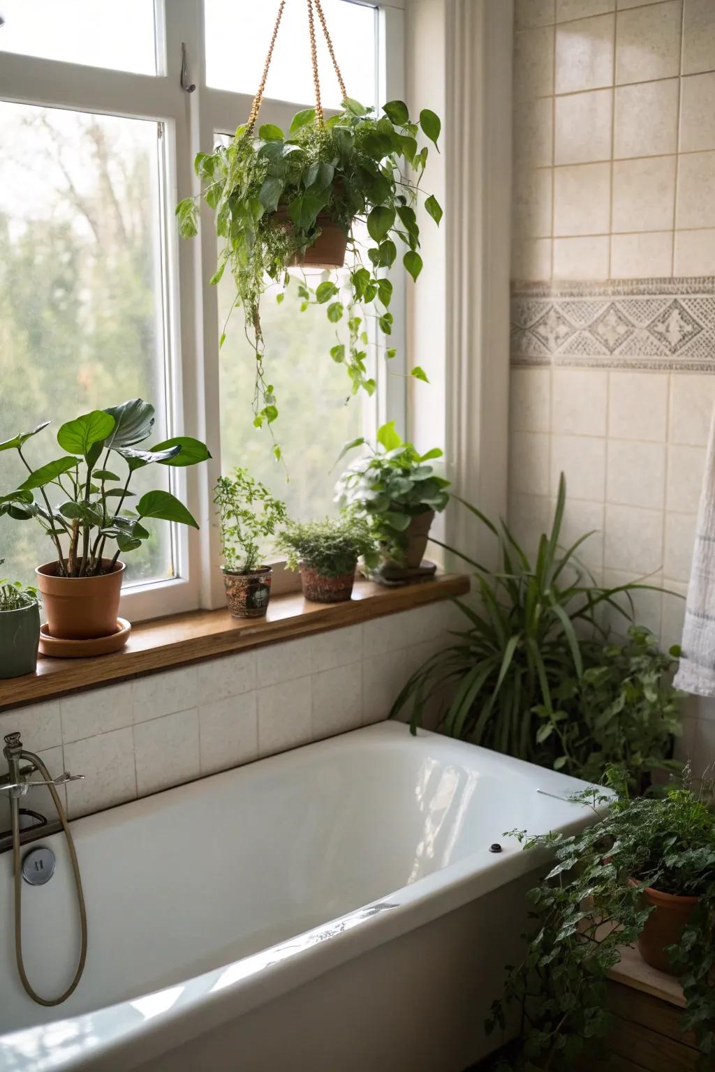 Floral features inject a natural and revitalizing vibe into your bathroom.