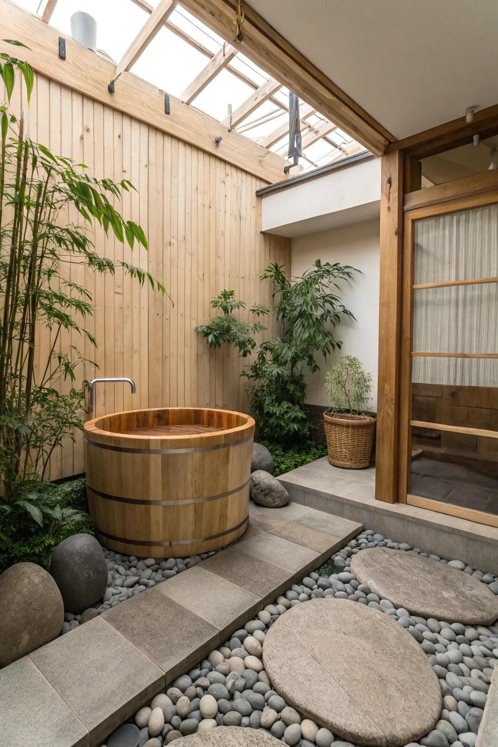 A zen bathroom design that emanates calm and serenity.