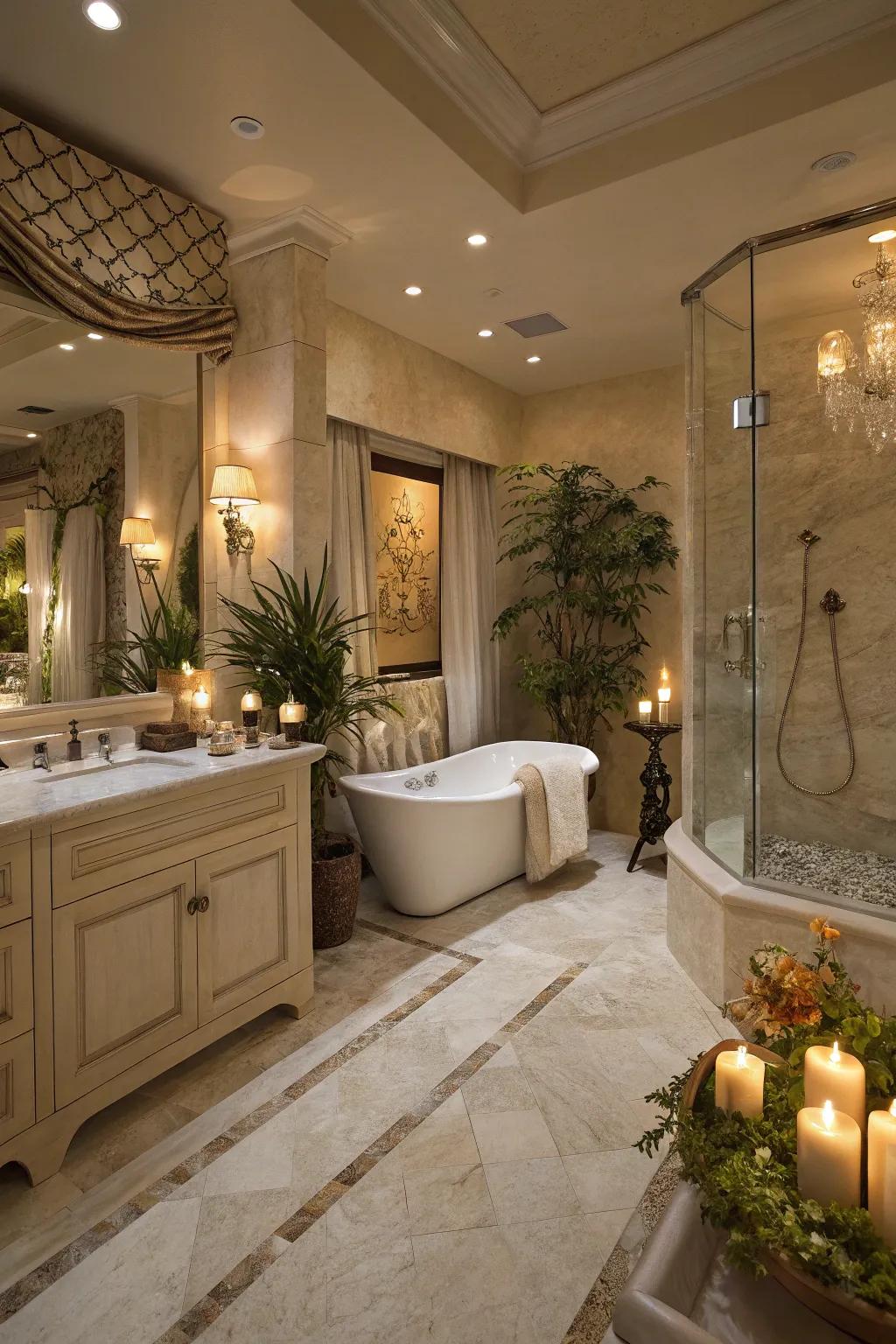 A spa-like bathroom boasting premium elements and a soothing atmosphere.