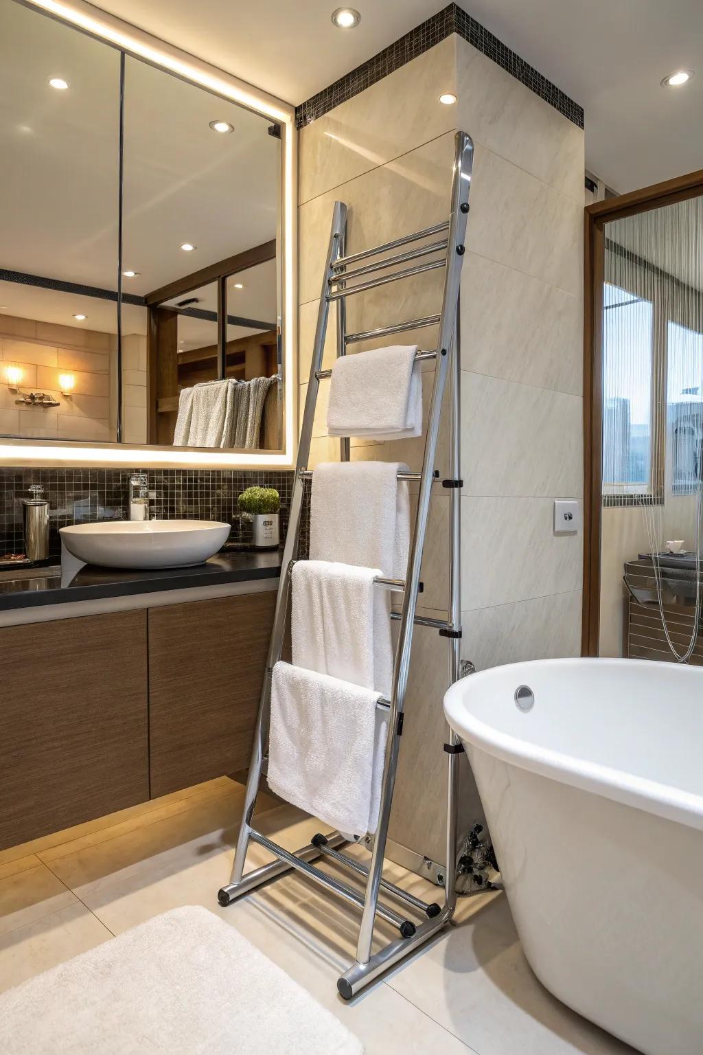Adaptable racks offer versatility for any bathroom.