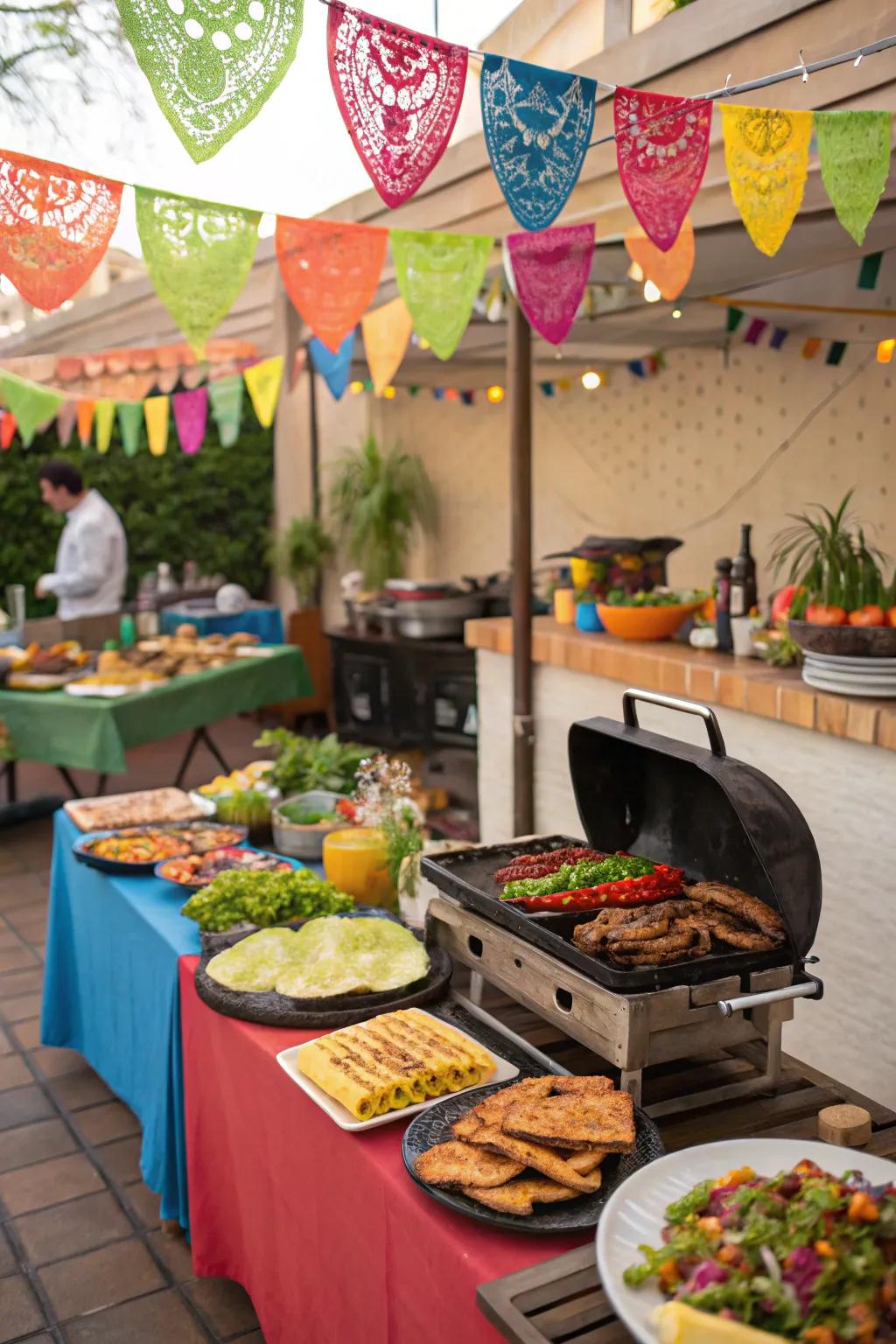 A lively Mexican Fiesta Grill with zesty flavors.