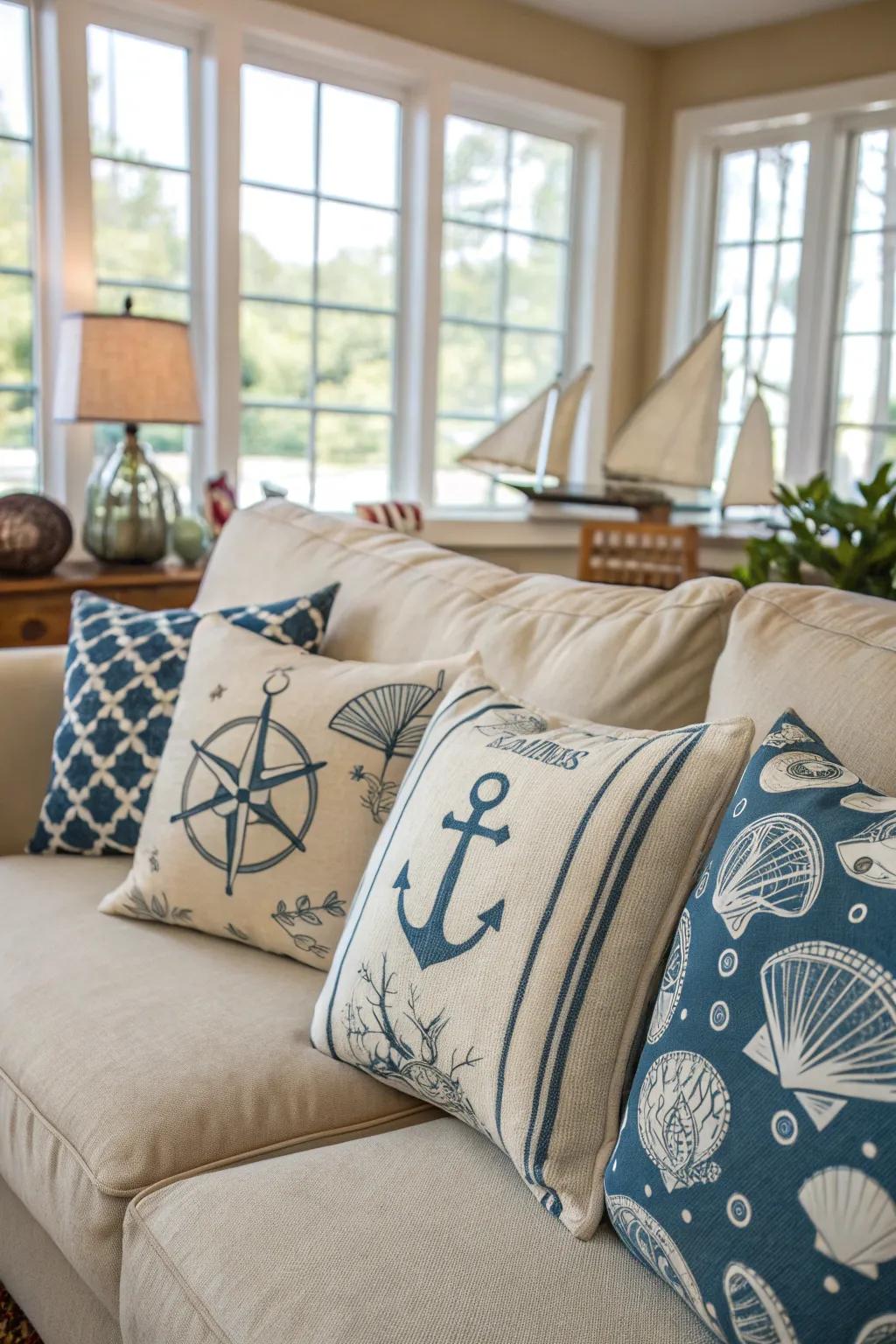 Elevate your living area with vibrant ocean-inspired toss cushions.