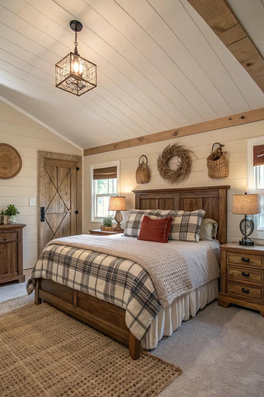 Embrace country-style charm with shiplap ceilings.