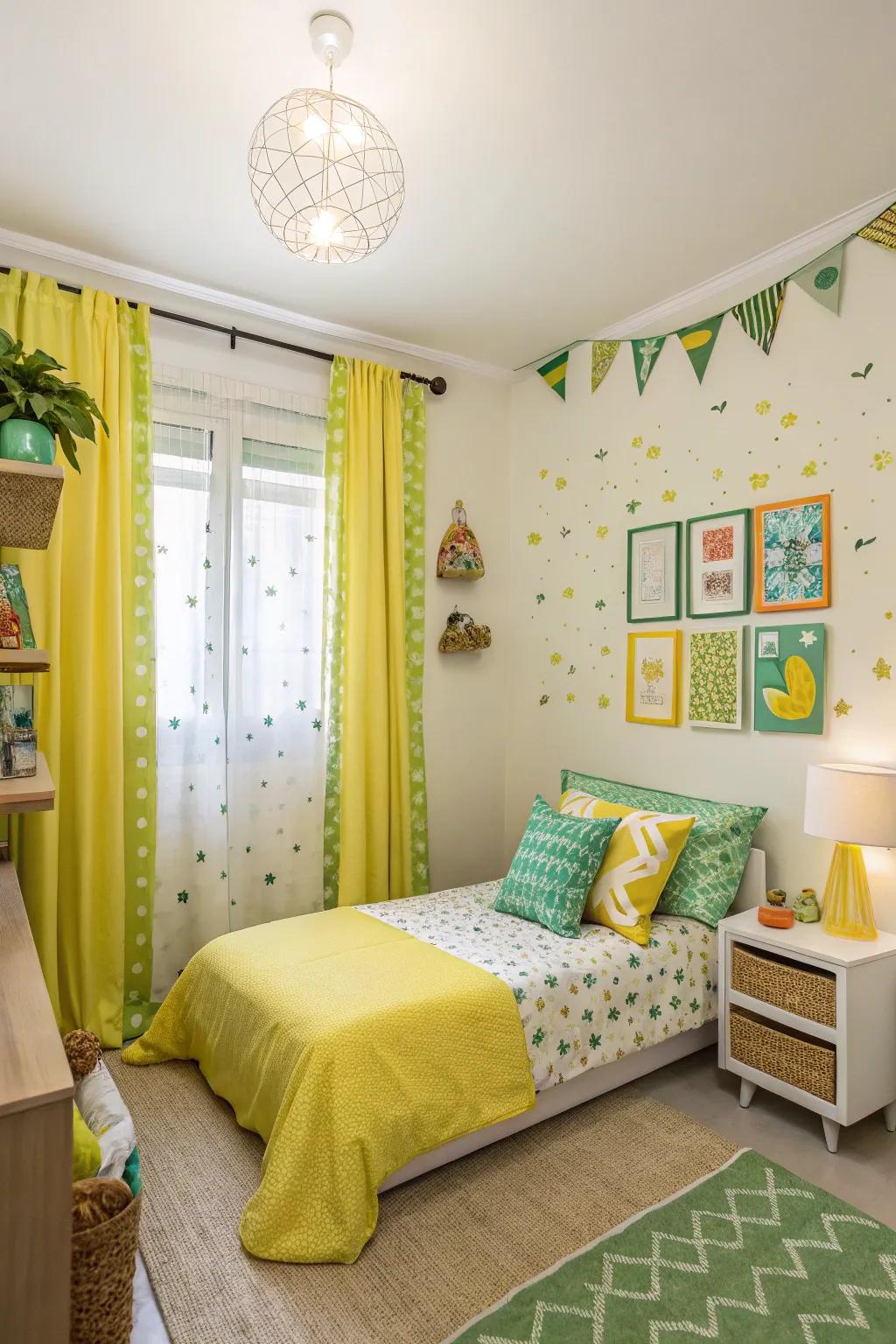 Energize your space with yellow-green shades.