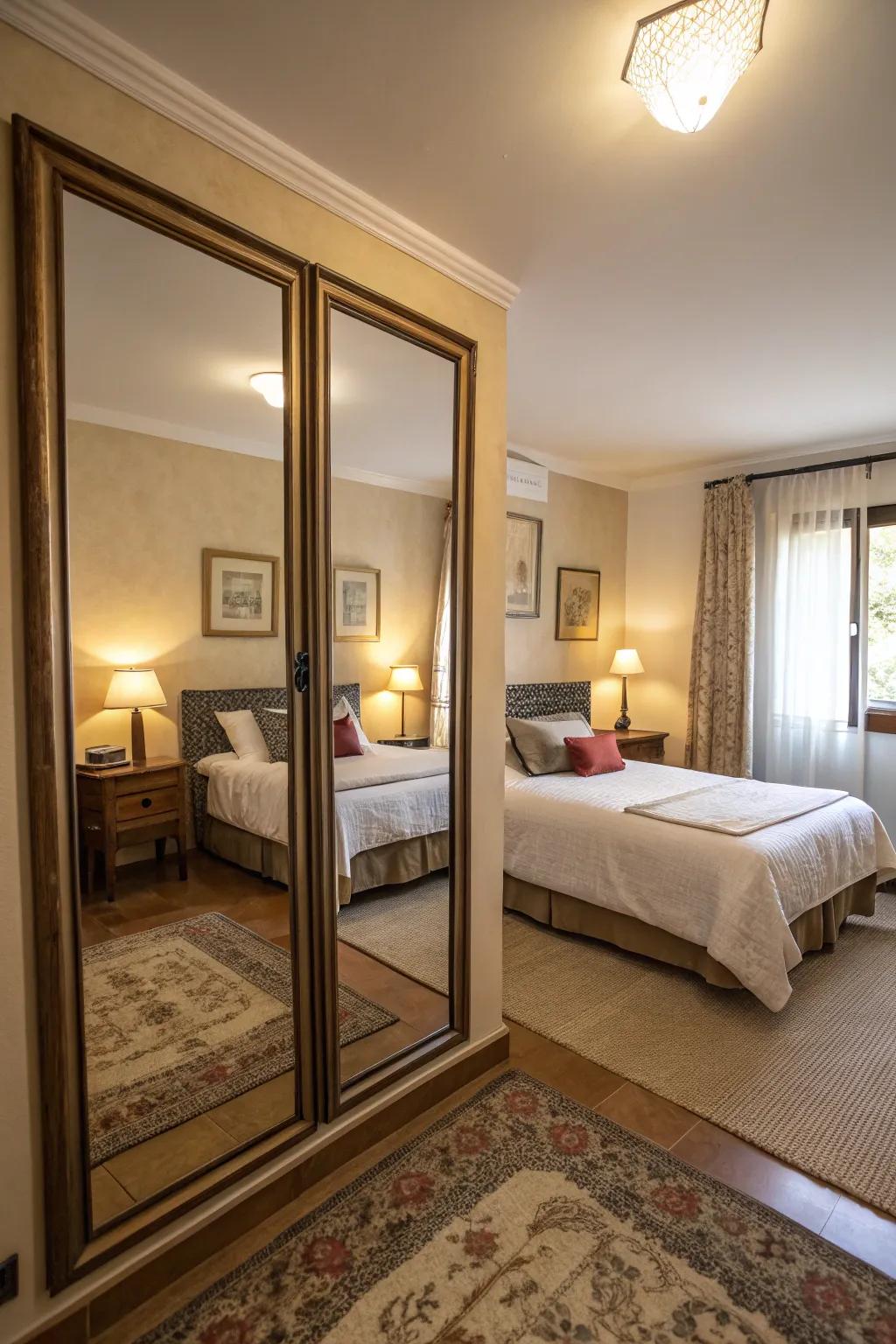 Mirrors add to the sense of spaciousness and boost natural light.