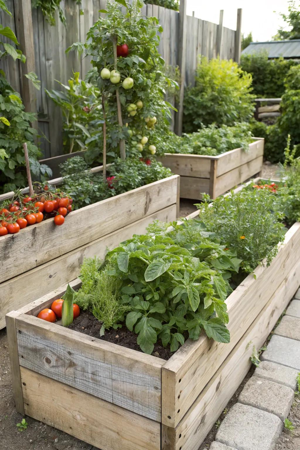 Unprocessed lumber is a safe option for nurturing consumable greens.