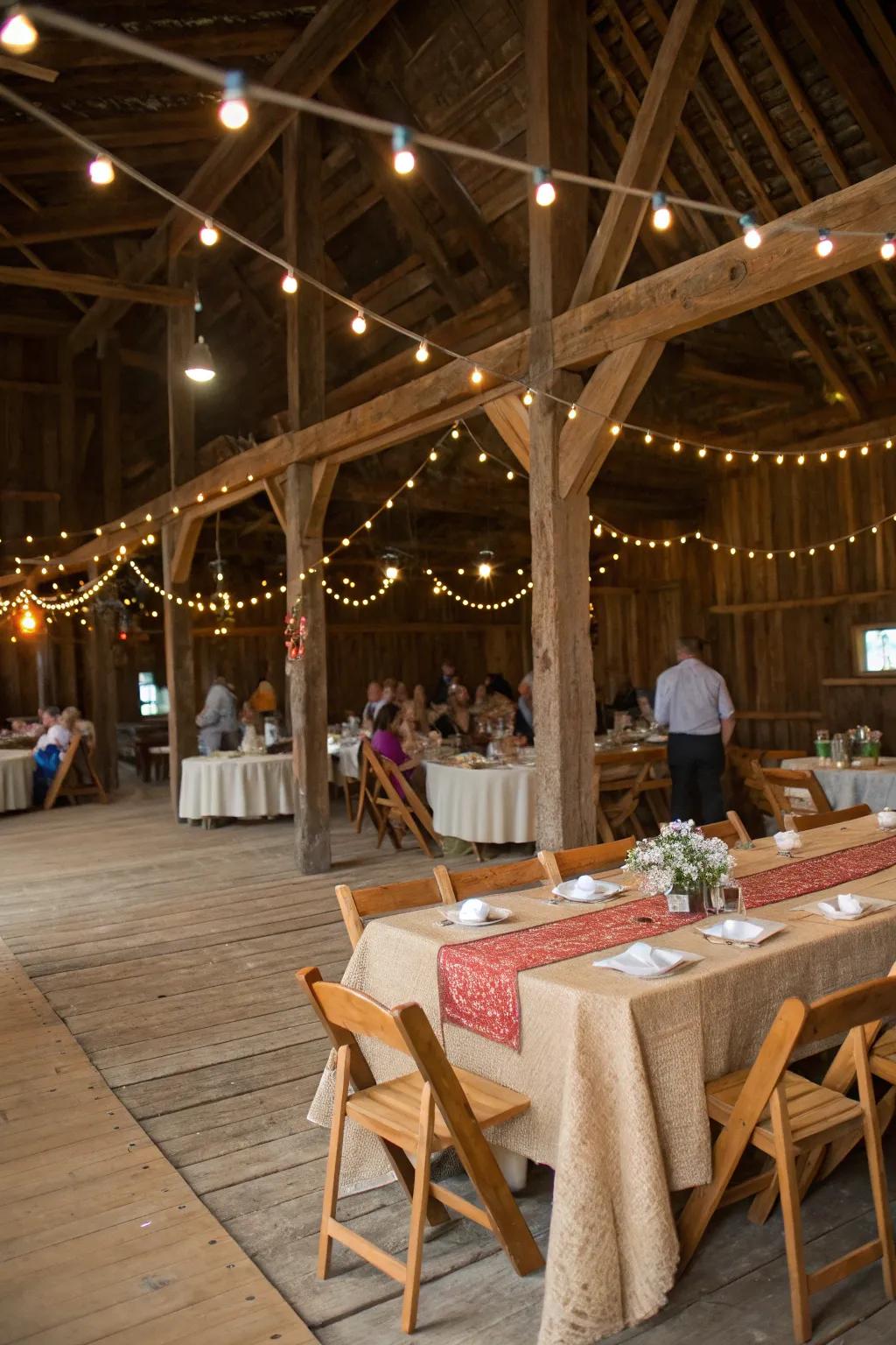 There's nothing like a rustic barn celebration to create a cozy and inviting atmosphere.