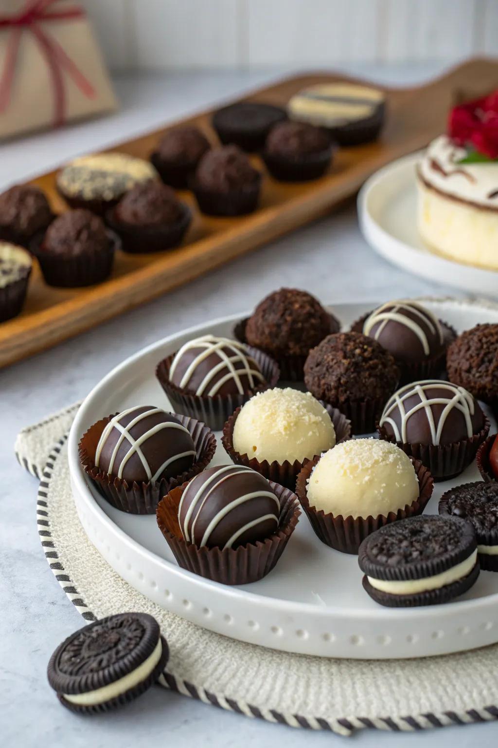 Scrumptious chocolate sandwich cookie-themed treats add sweetness to your event.