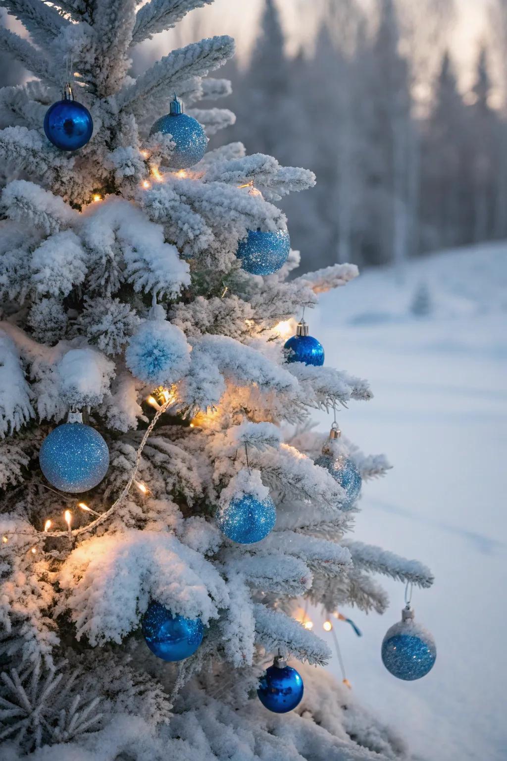 A chilled azure delight Christmas tree.