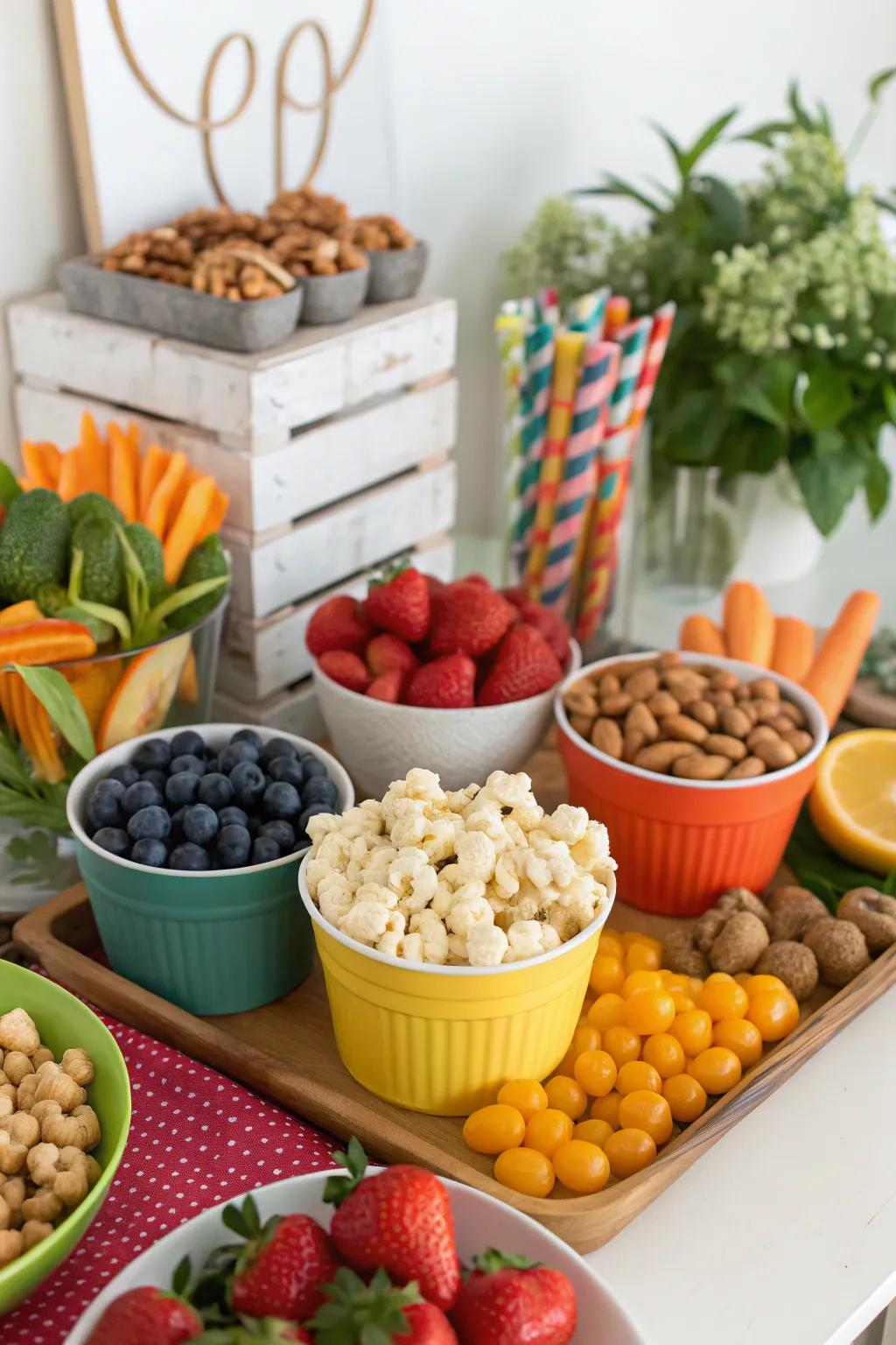 A snack selection filled with garden-fresh goodies.