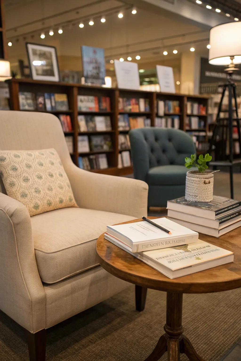 Comfortable seating fosters conversation.