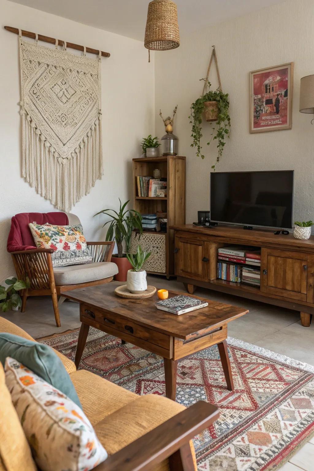 DIY and upcycling can introduce unique character to your living room.
