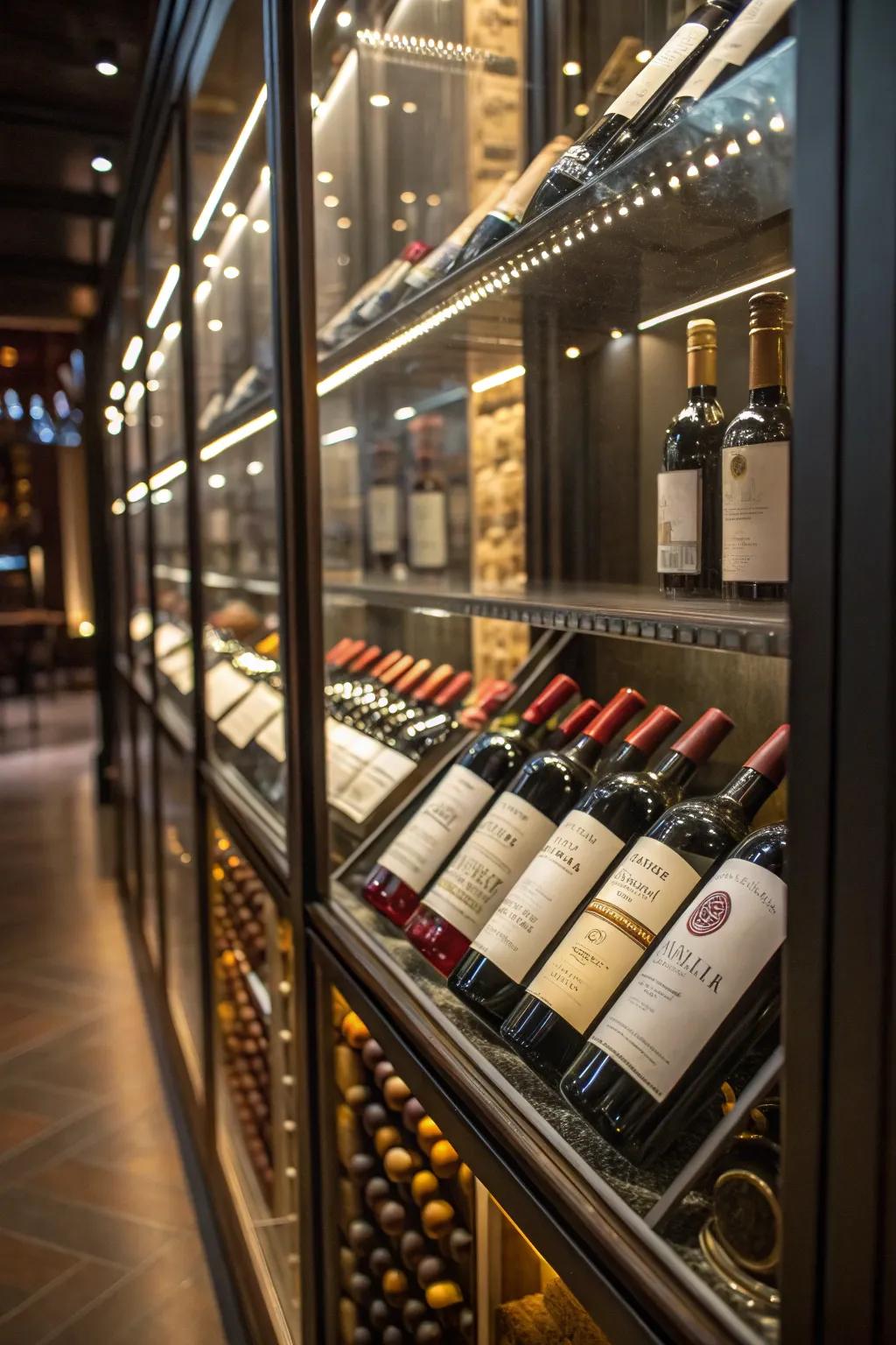 A glass-encased presentation that transforms your wine into art.