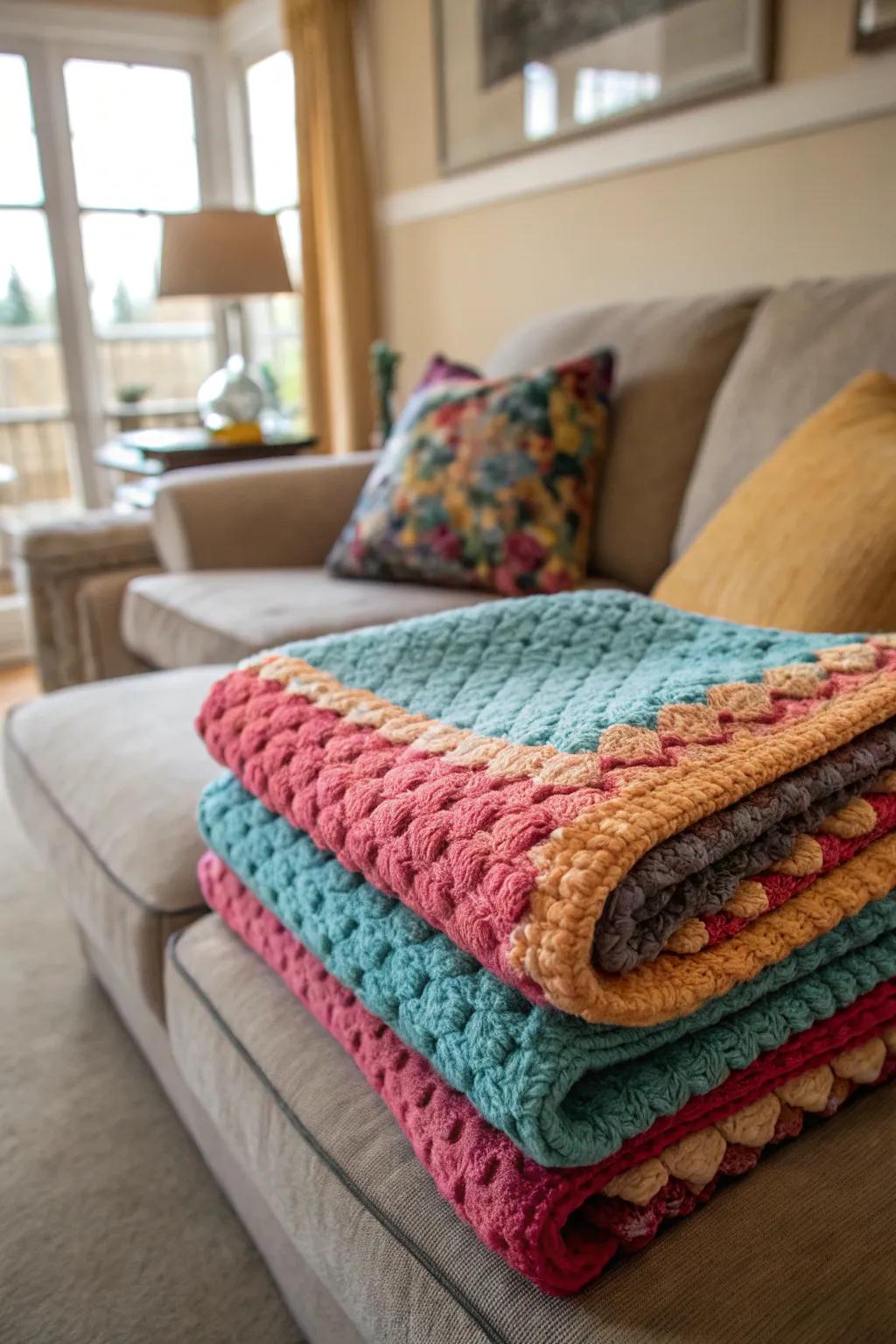 Chunky borders offer both warmth and appealing texture.
