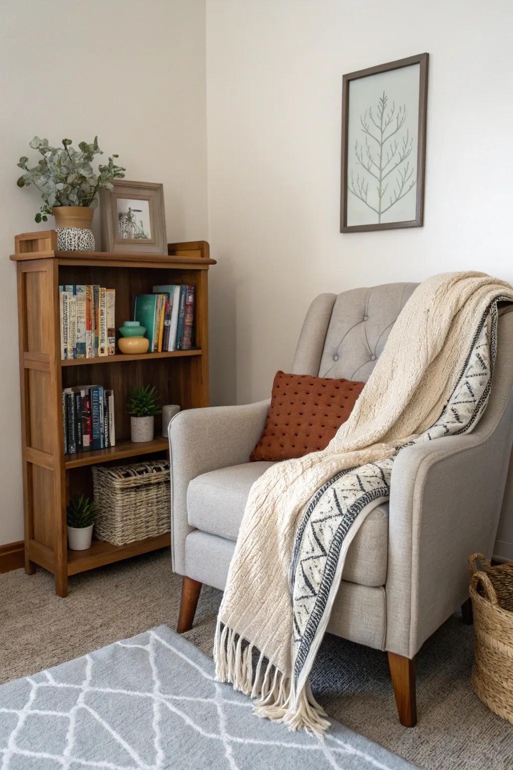 Escape with a good book in your calming reading space.
