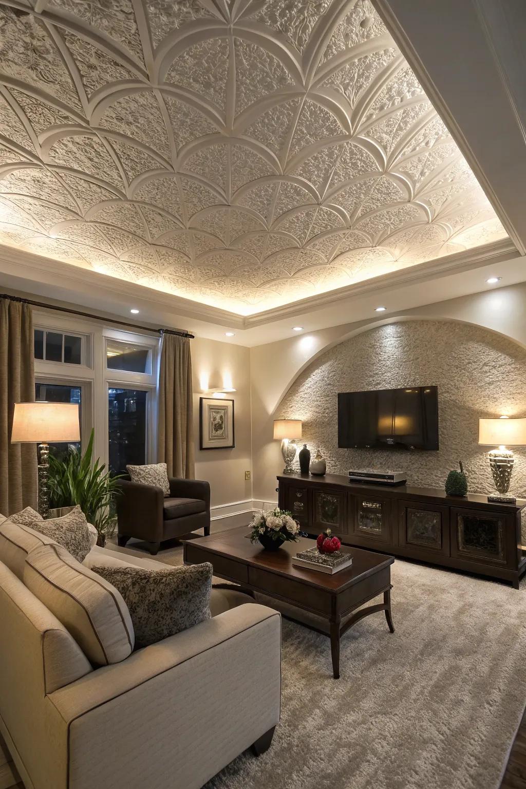 Create a striking focal point with the dramatic sweeping design.