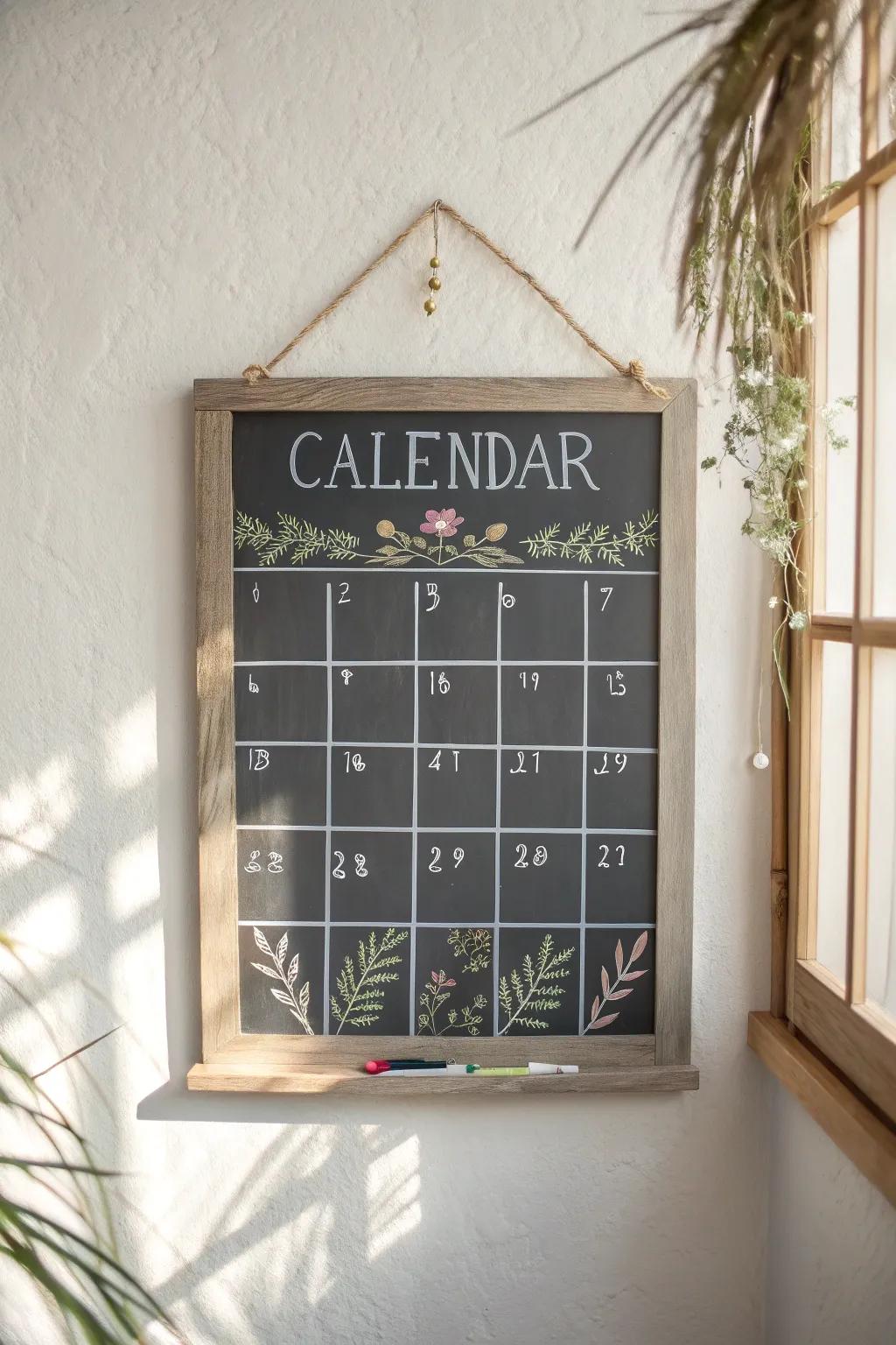 With a hint of art and organization, change your month. #BoardCalendar #ScandiBohoStyle