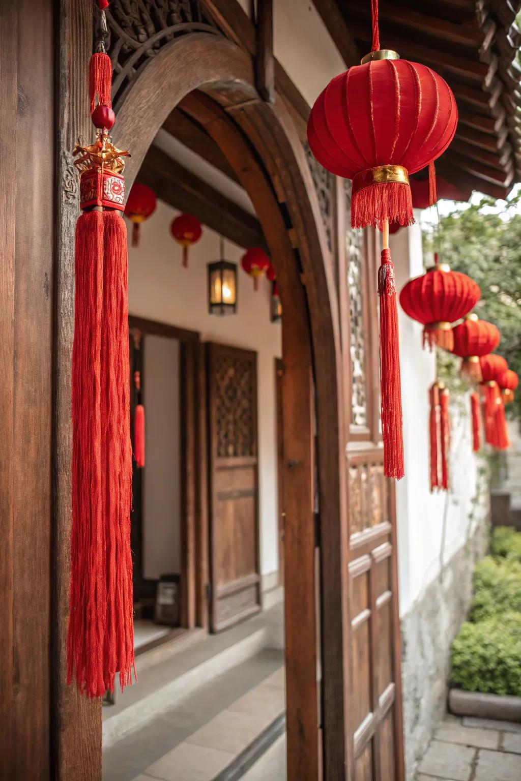 Crimson trimmings convey animated vitality to any environment.