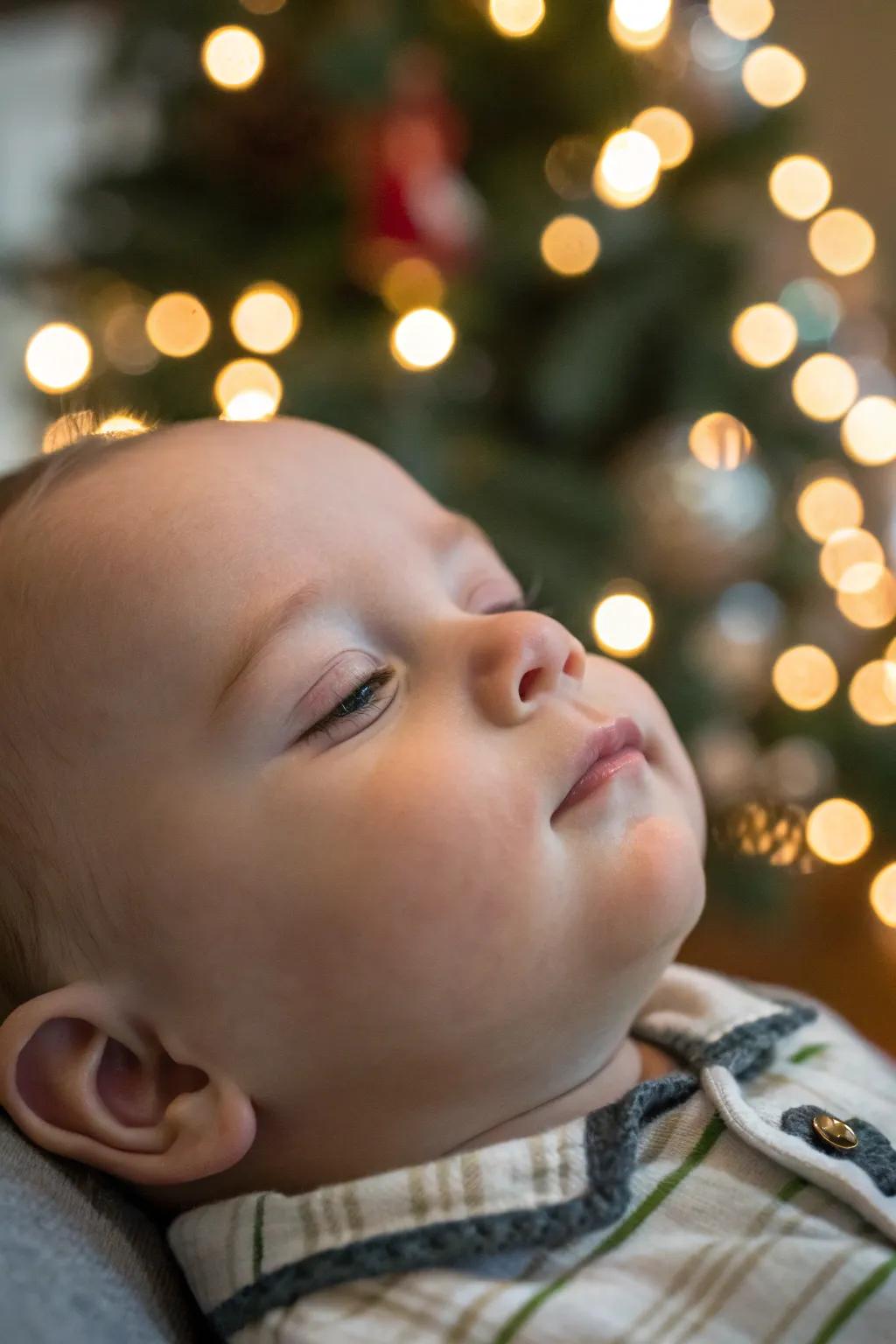 Take in the innocence and awe of your baby's first Christmas.