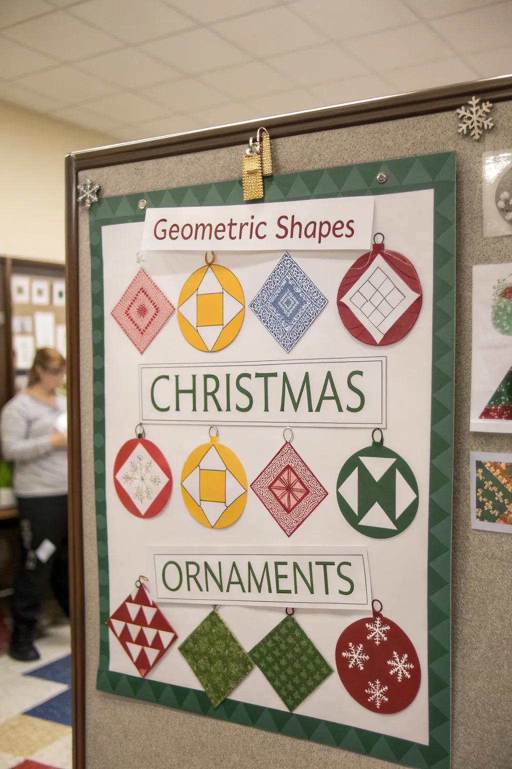 Ornaments morph into a shape instruction.