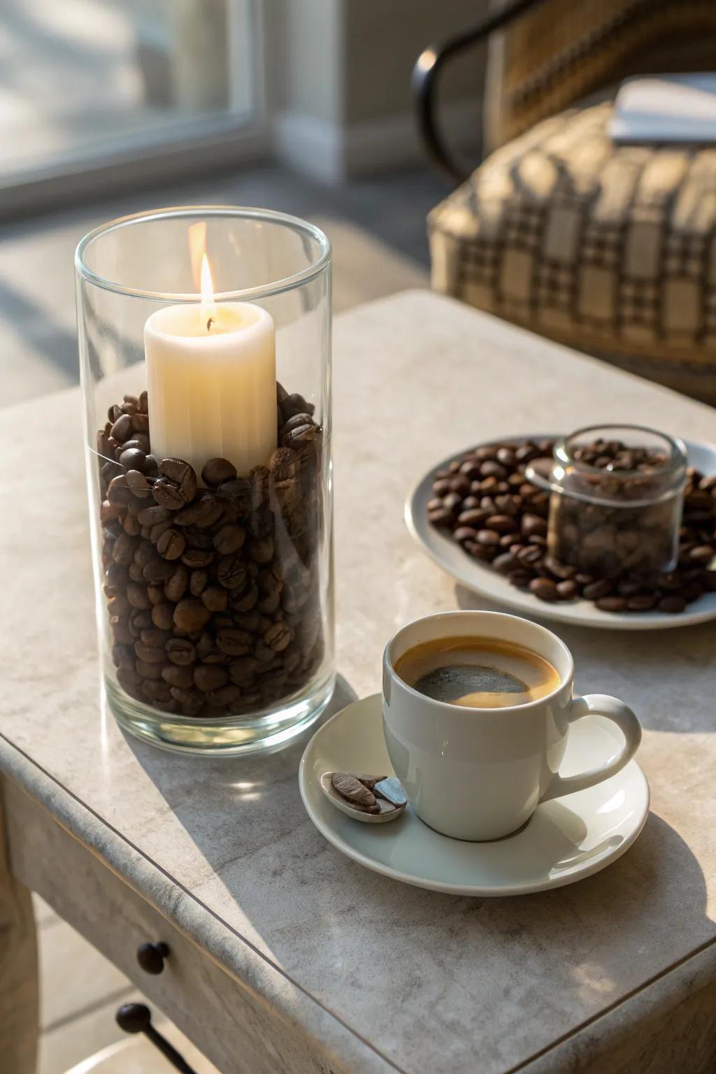 Inviting and aromatic: roasted beans contribute intimacy and composition.