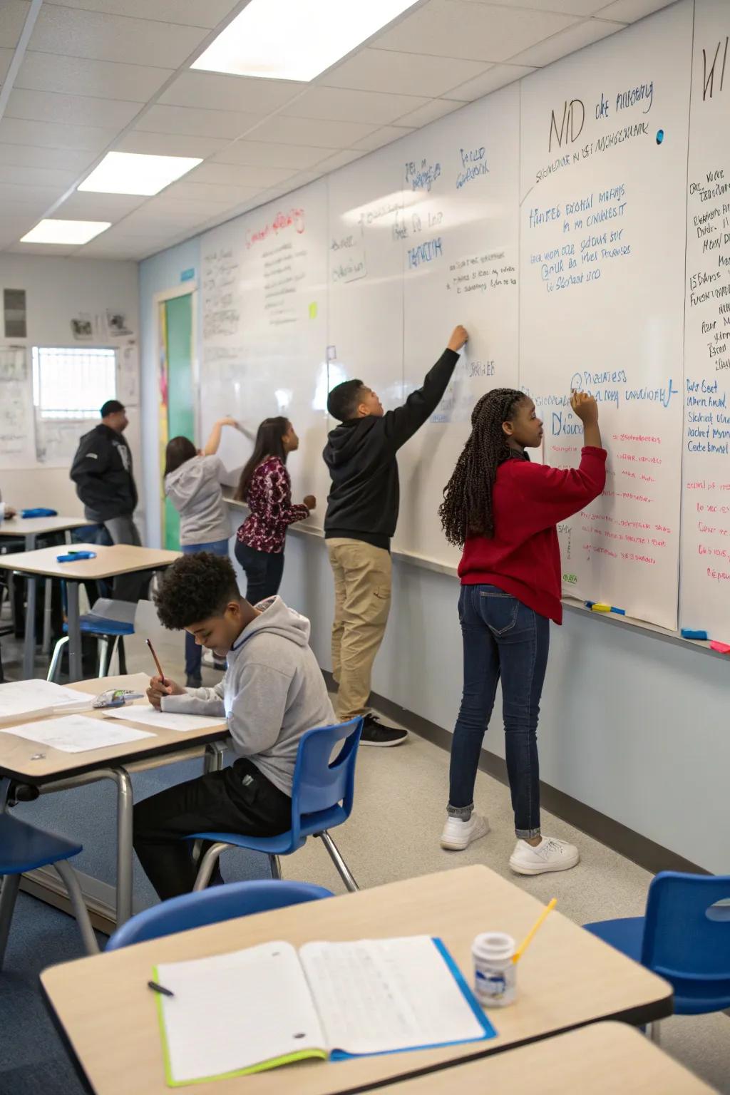 Erasable surfaces encourage creativity and participation.