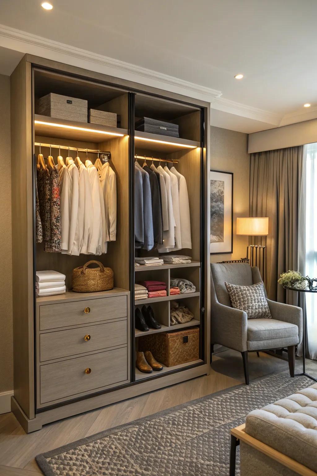Wardrobe cabinets offer versatile and organized storage.