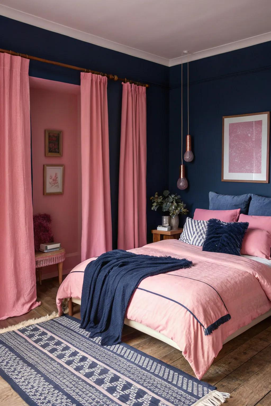 Unforeseen yet harmonious pigment pairings create a visual delight.