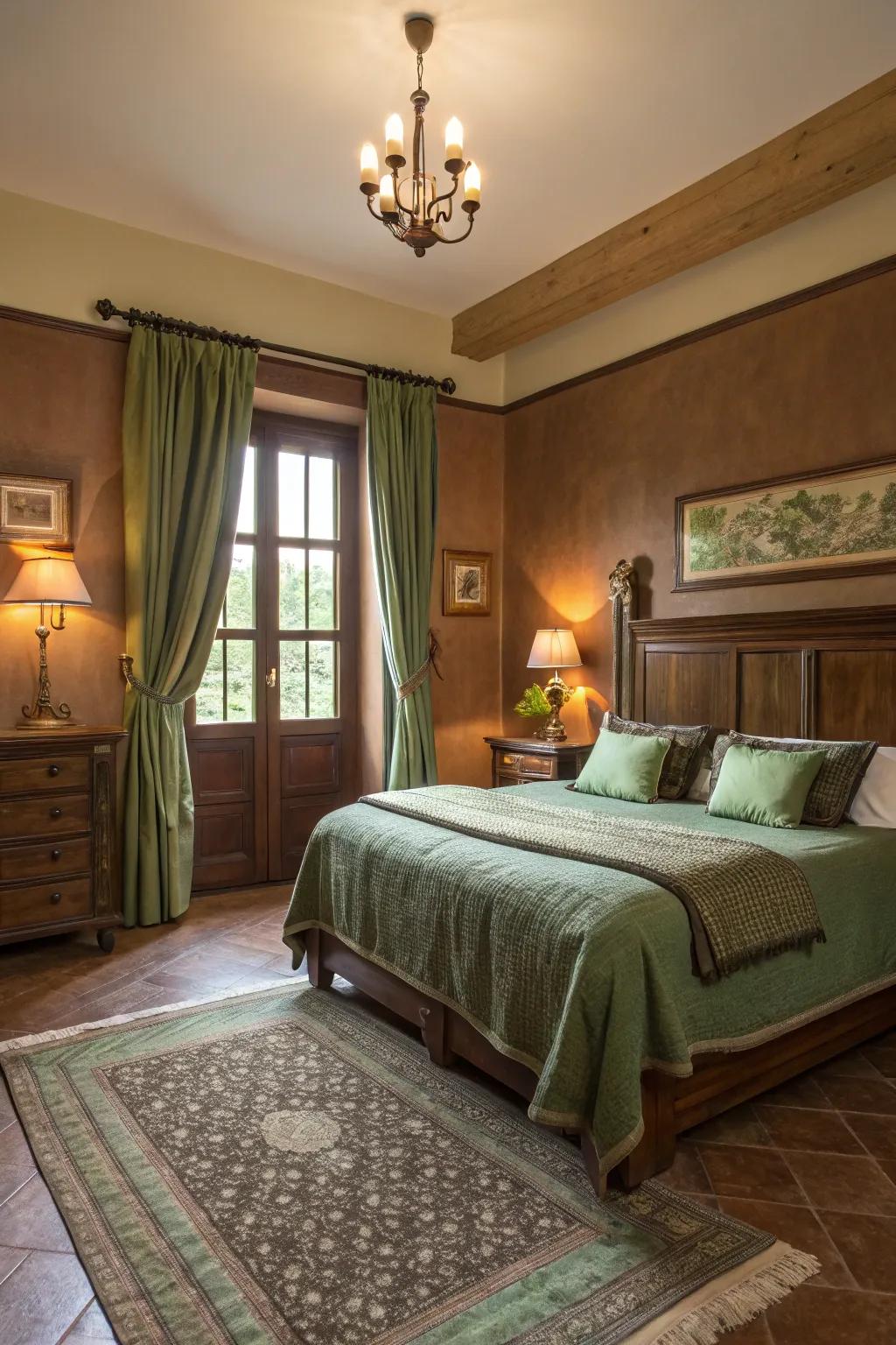 Organic shades create a calming and welcoming bedroom.