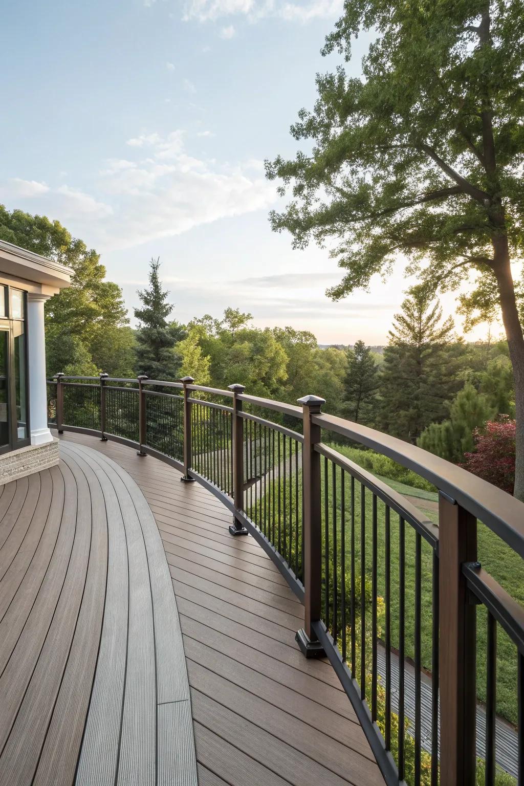 Arched barriers add a graceful and dynamic element to your deck.