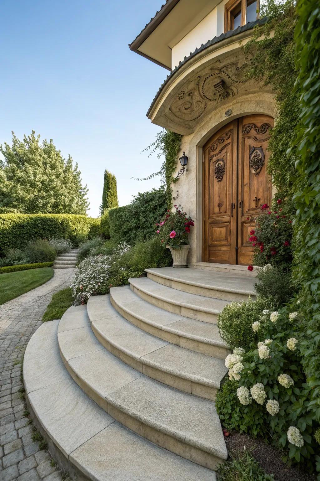 Arched steps delivering ageless sophistication.