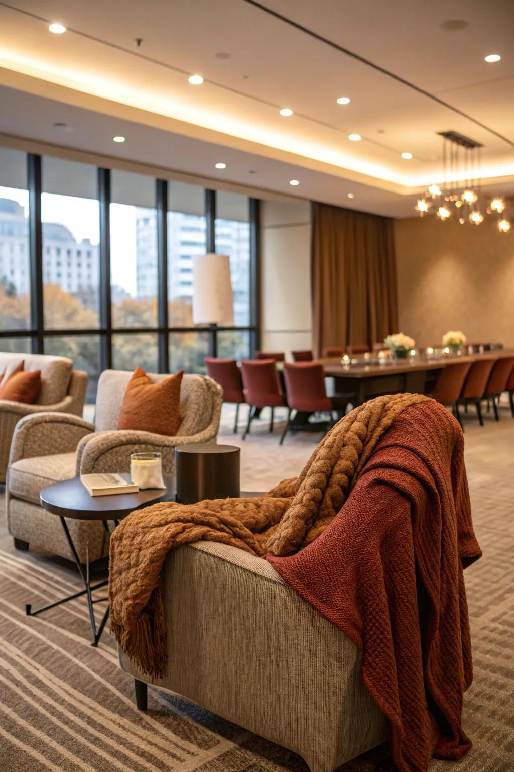 A relaxation zone promotes informal and imaginative conversations.