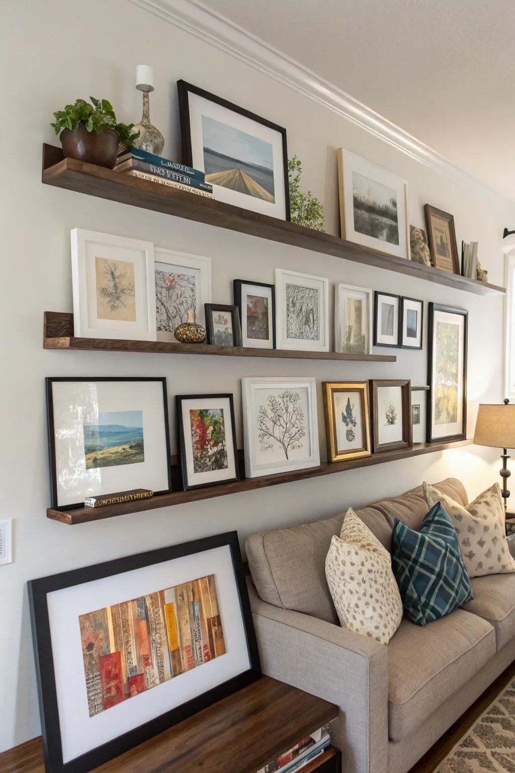 An evolving art display reflecting personal style