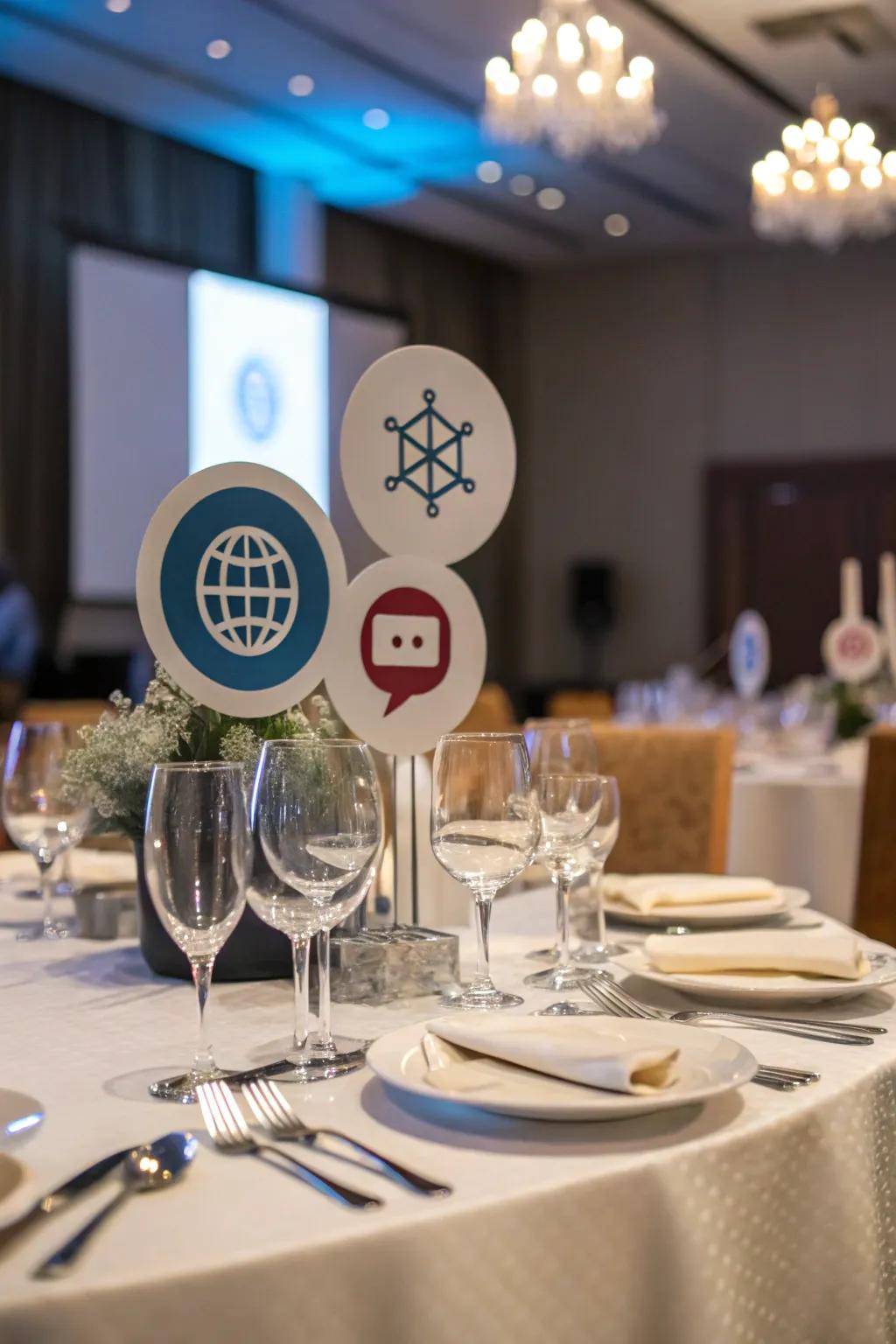 Event-related symbols infusing significance to the aesthetic.