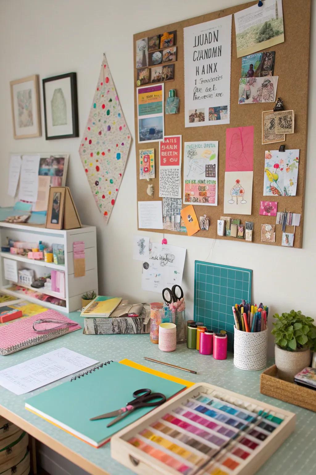 Inspiration boards maintain high levels of creativity and motivation.