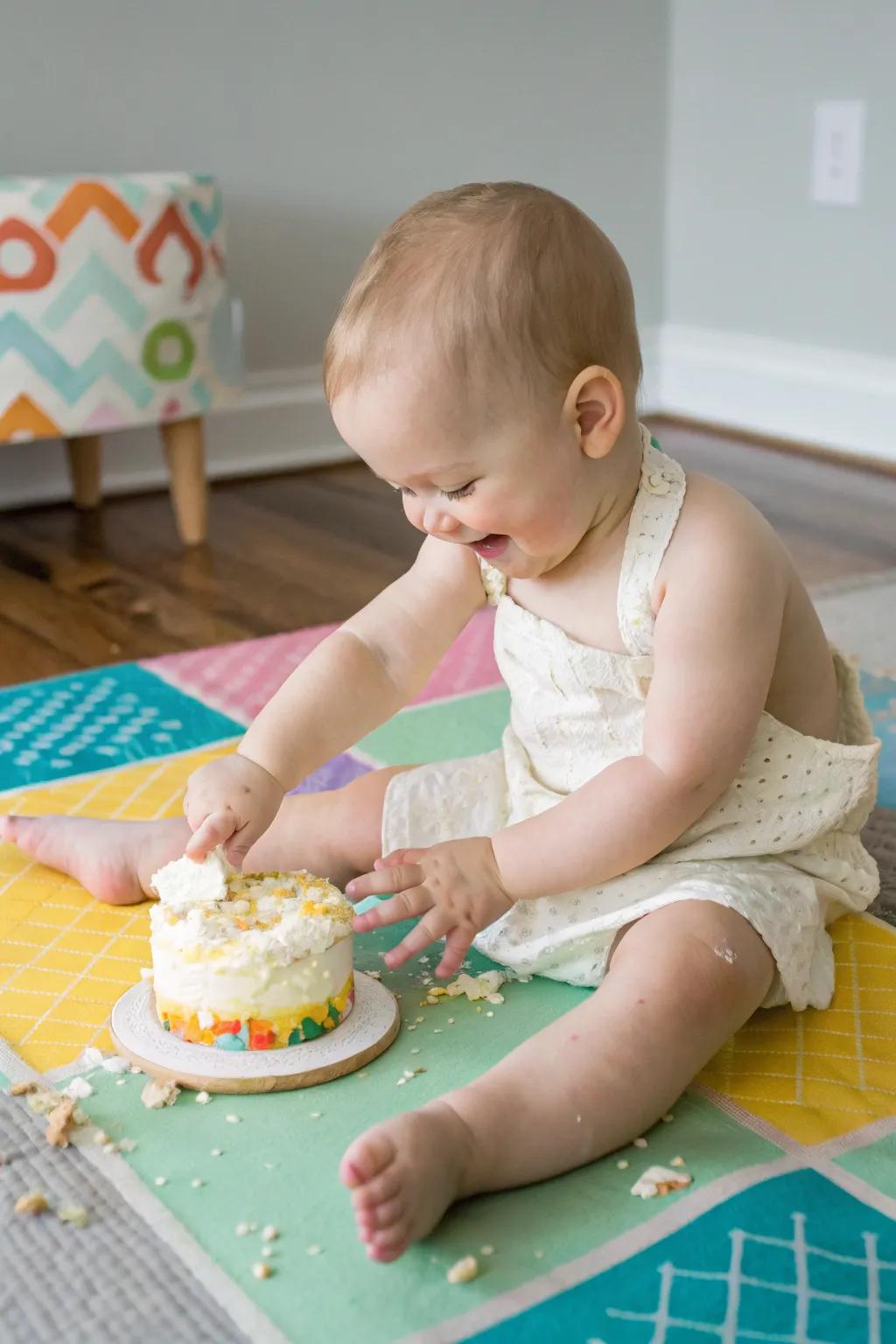 Messy hands, happy hearts with a cake fun.