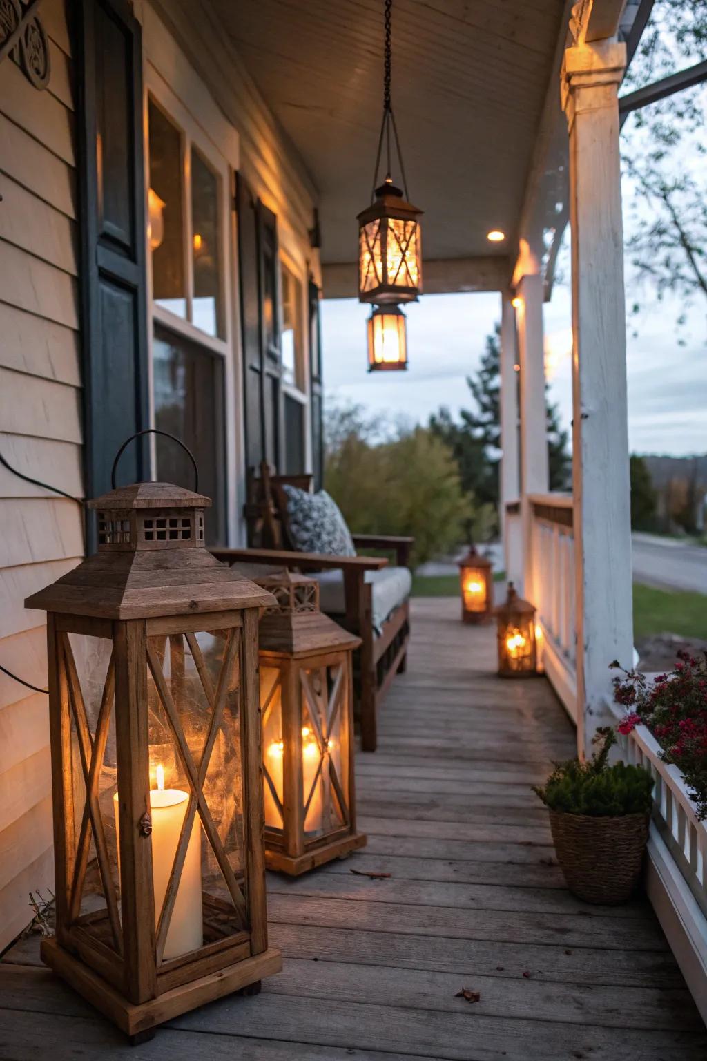 Homemade lanterns are a budget-friendly option for a light solution.