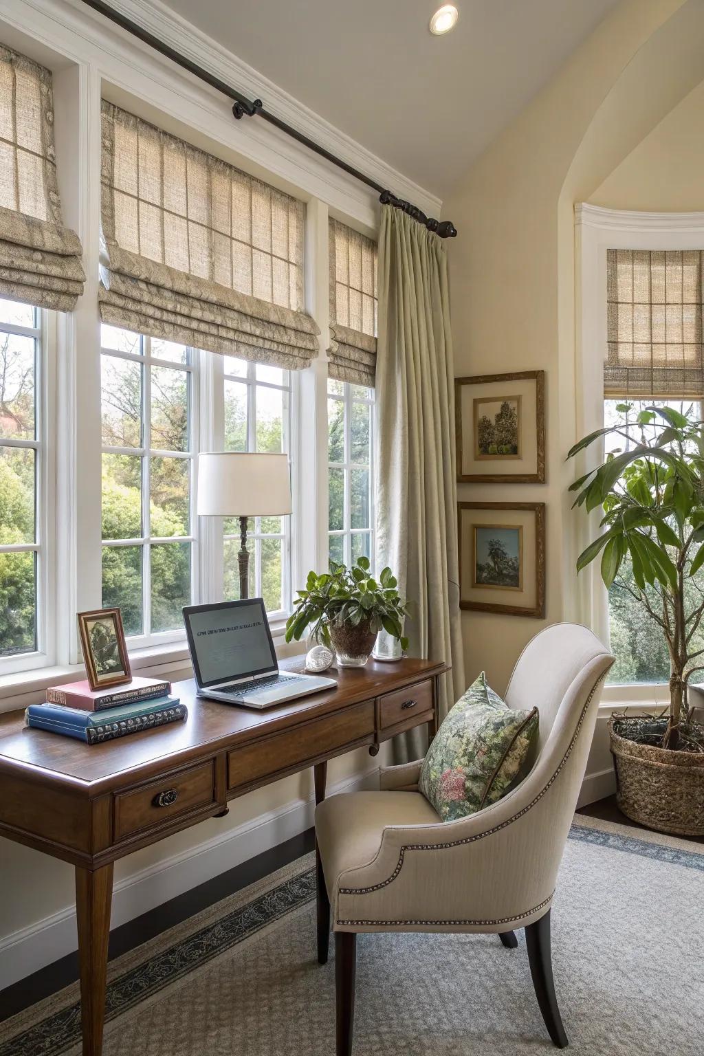 Screen and covering fusion for both style and light control.