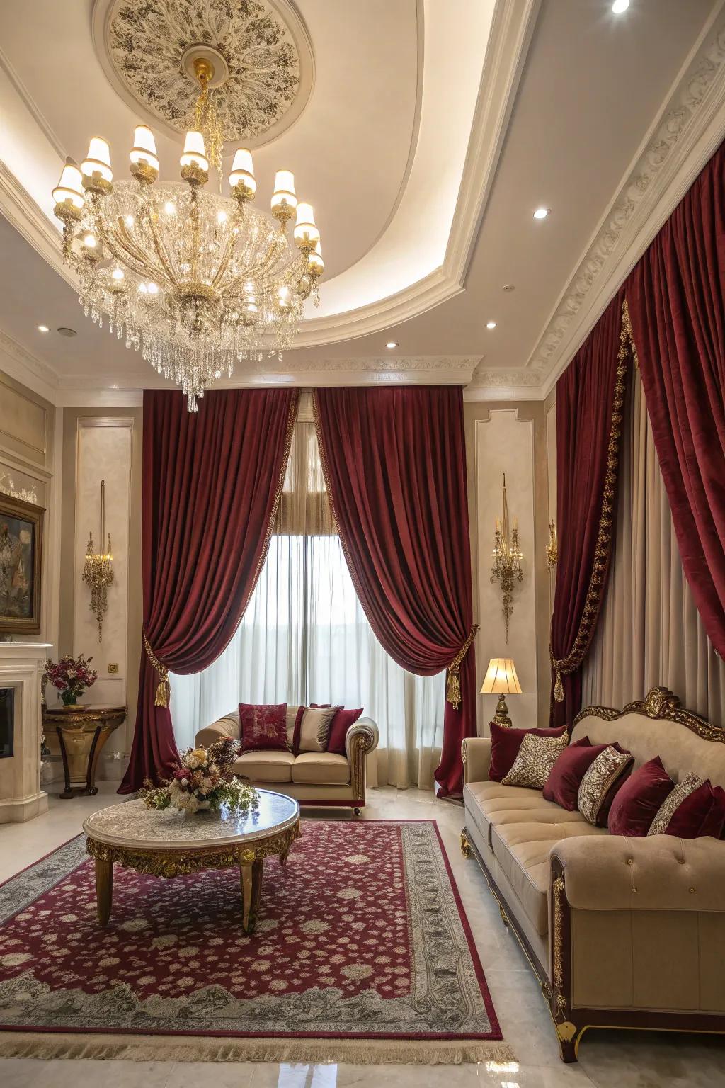 Deluxe drape-style coverings bring a sense of elegance and grandeur.