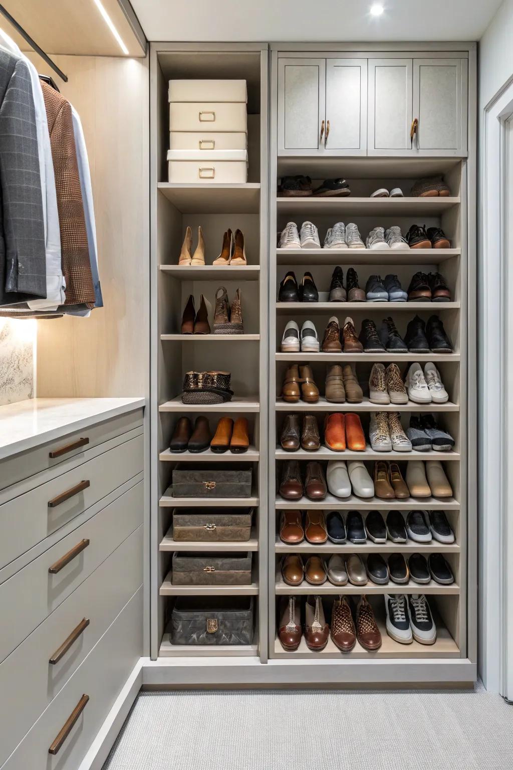 Present your shoes via vertical display options.