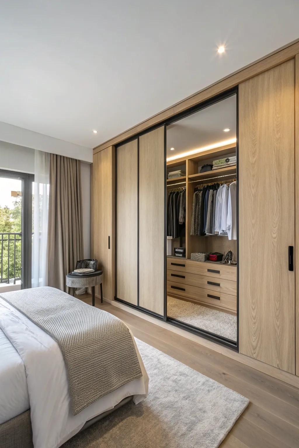 Bespoke integrated wardrobe optimizing storage and visual appeal in the sleeping quarters