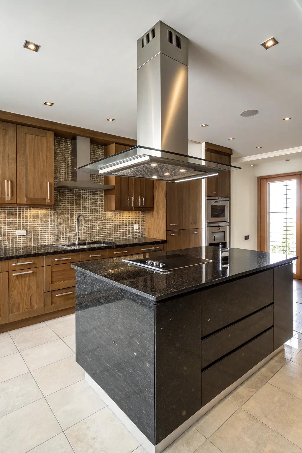 Floating range hoods make a sleek, contemporary design statement.