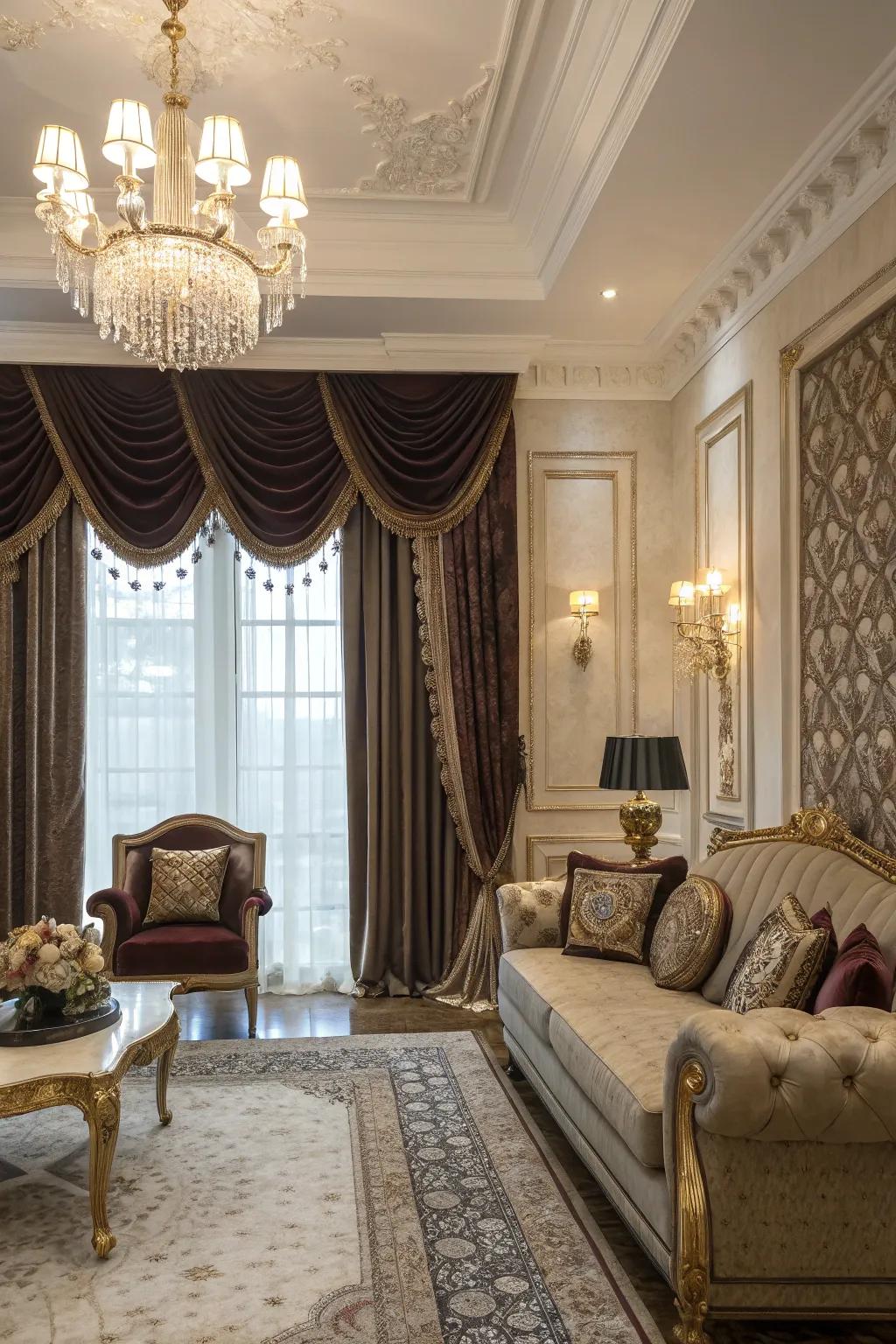 Elevate your living space with the luxurious texture of fiber window toppers.