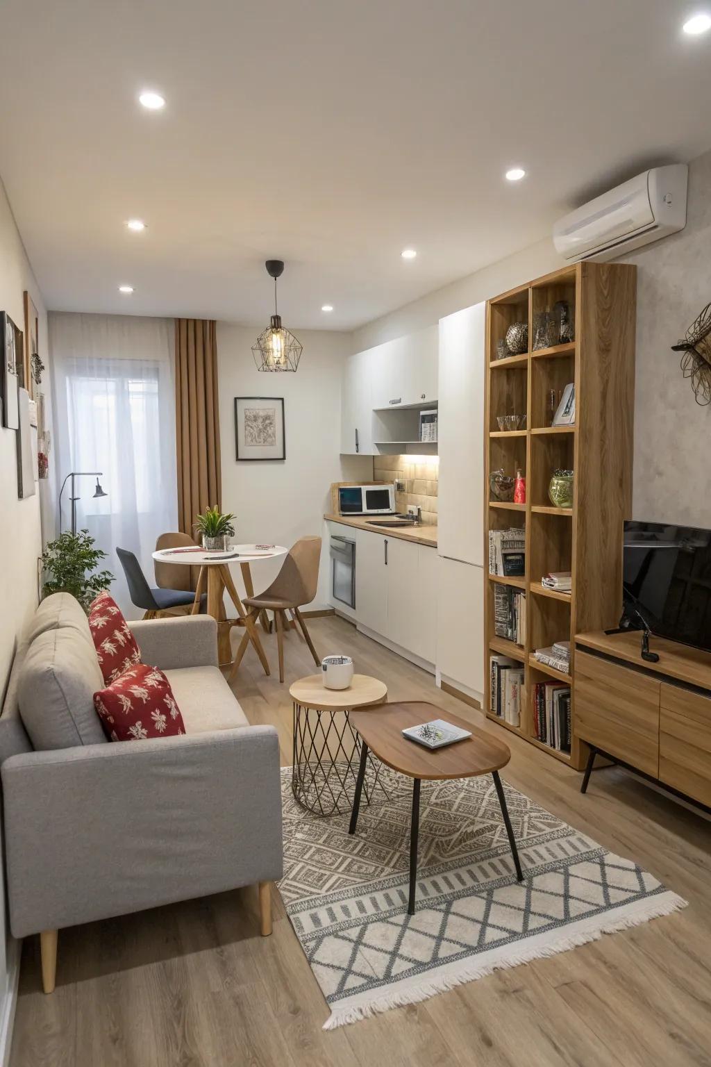 Smart furniture arrangement can define spaces and improve flow.
