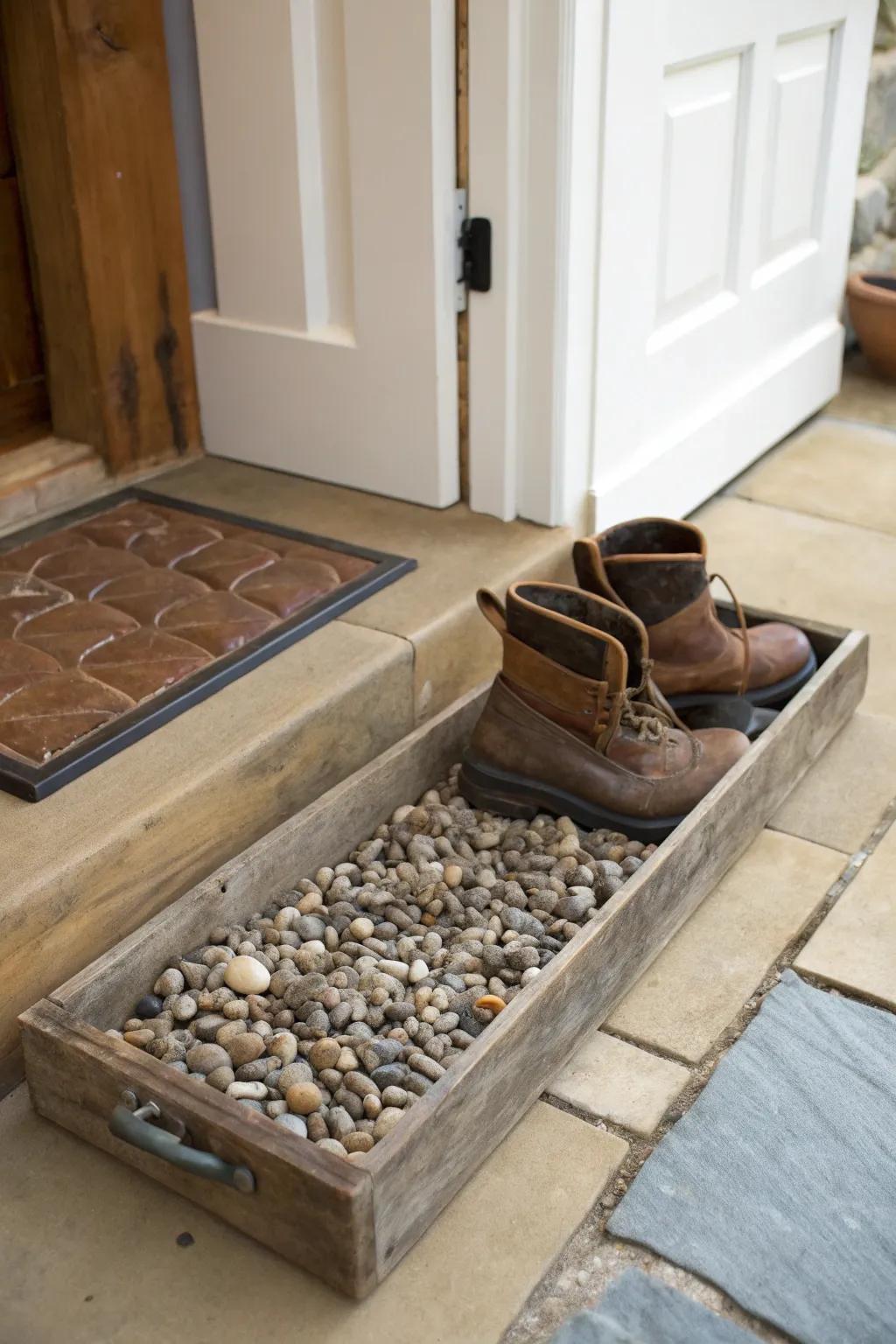 Maintain your floors clean using a chic stone footwear tray.