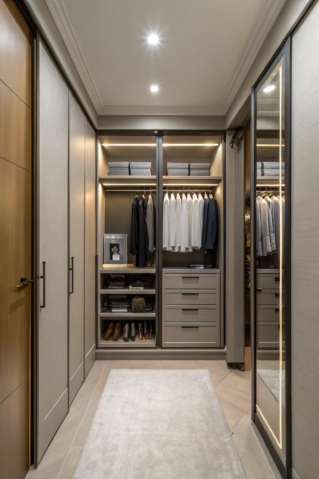 Save area with attractive sliding doors.