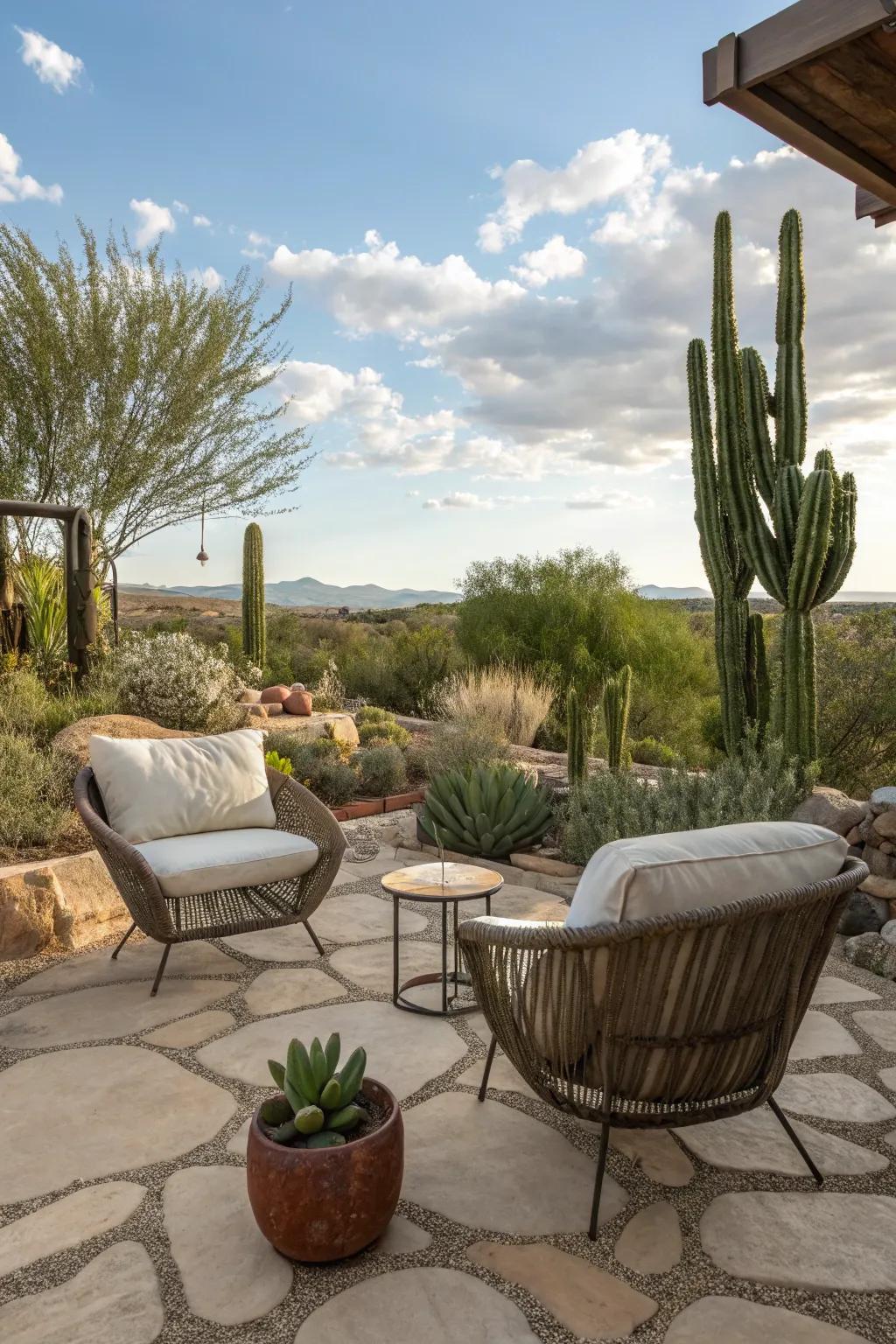 Cultivate an attractive space to relax and enjoy your desert garden.