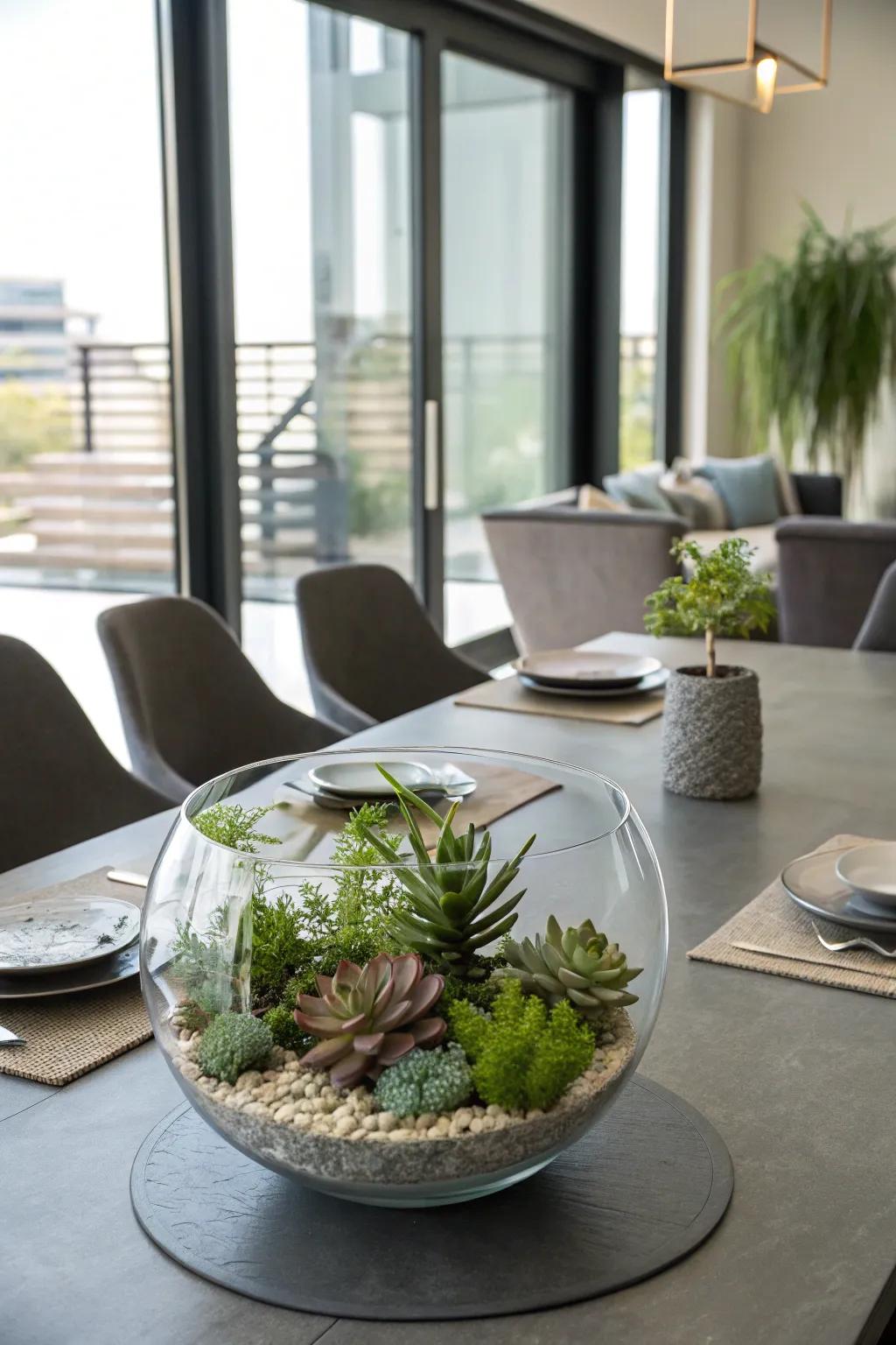 Verdant and tranquil: Terrariums offer a distinctive botanical touch.