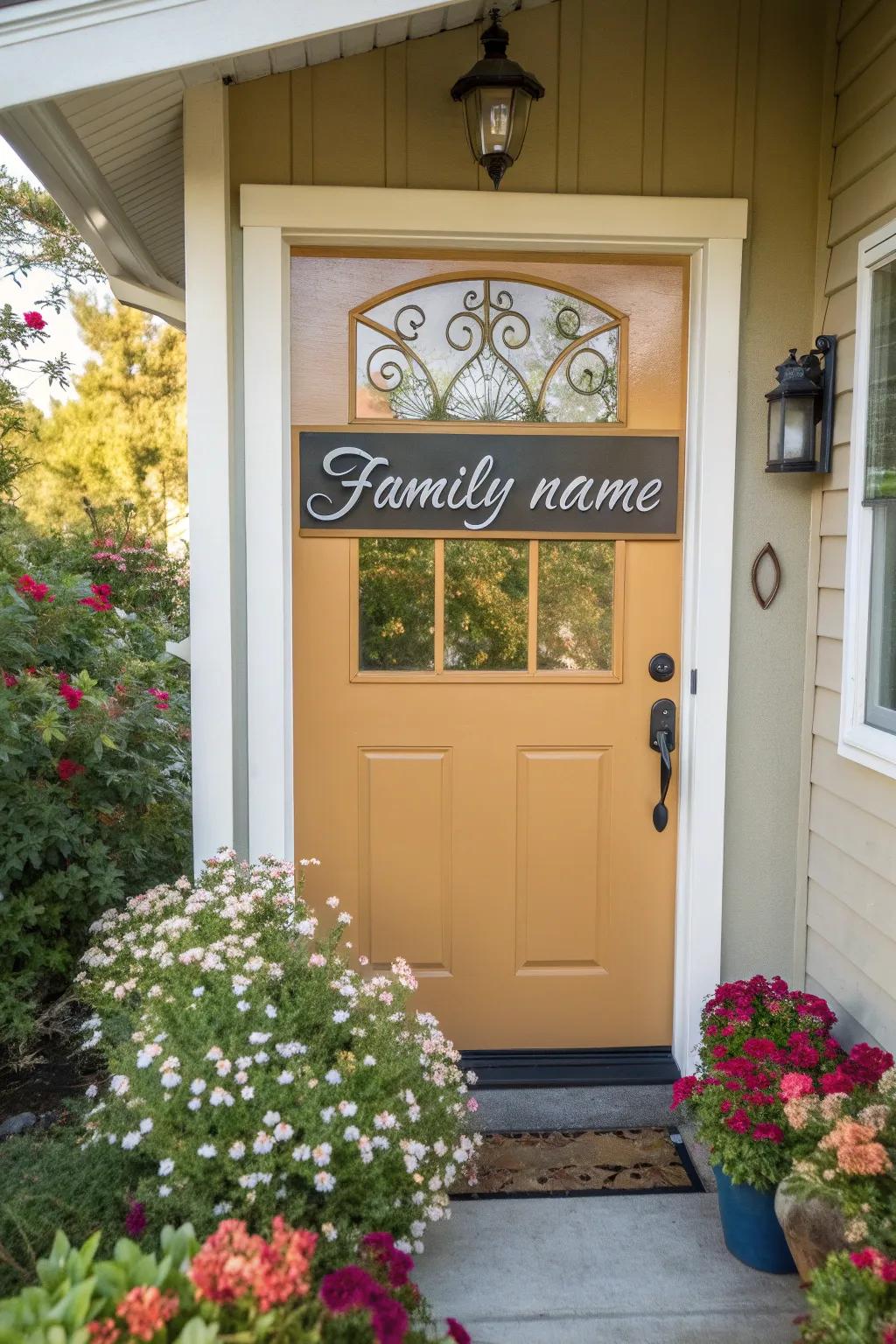 Personalize your entrance using a customized nameplate.